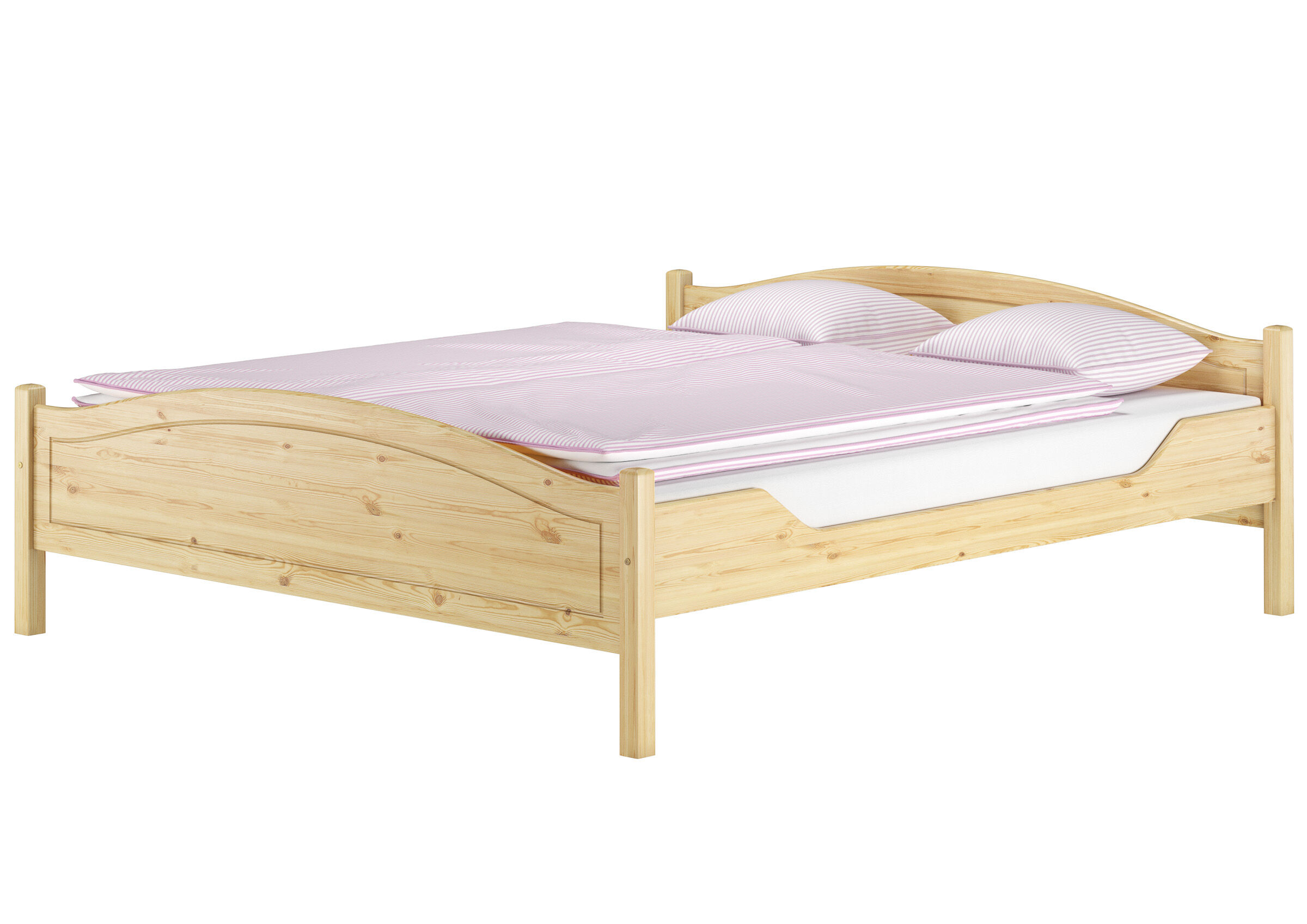 Holzbett, Doppelbett, Kiefer, Naturholz, Bettwäsche?, Doppelbett im Landhausstil Kiefer natur