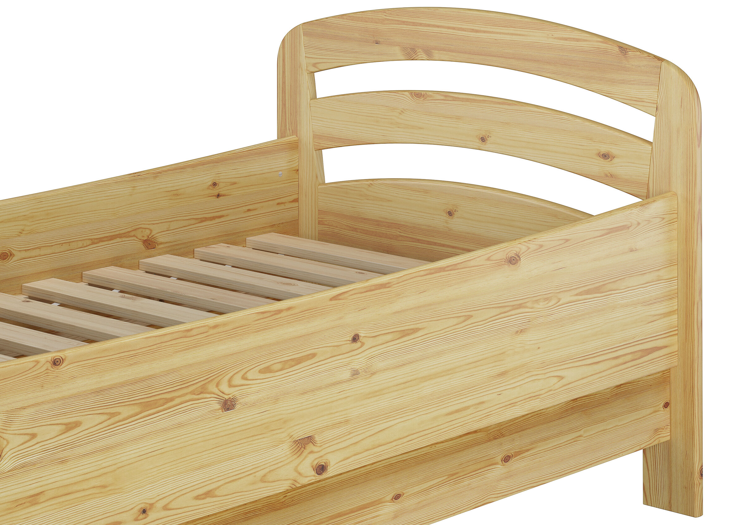 Holzbett, Kopfteil, Lattenrost, Naturholz, Gerade Linien, Kopfteil Kiefer natur