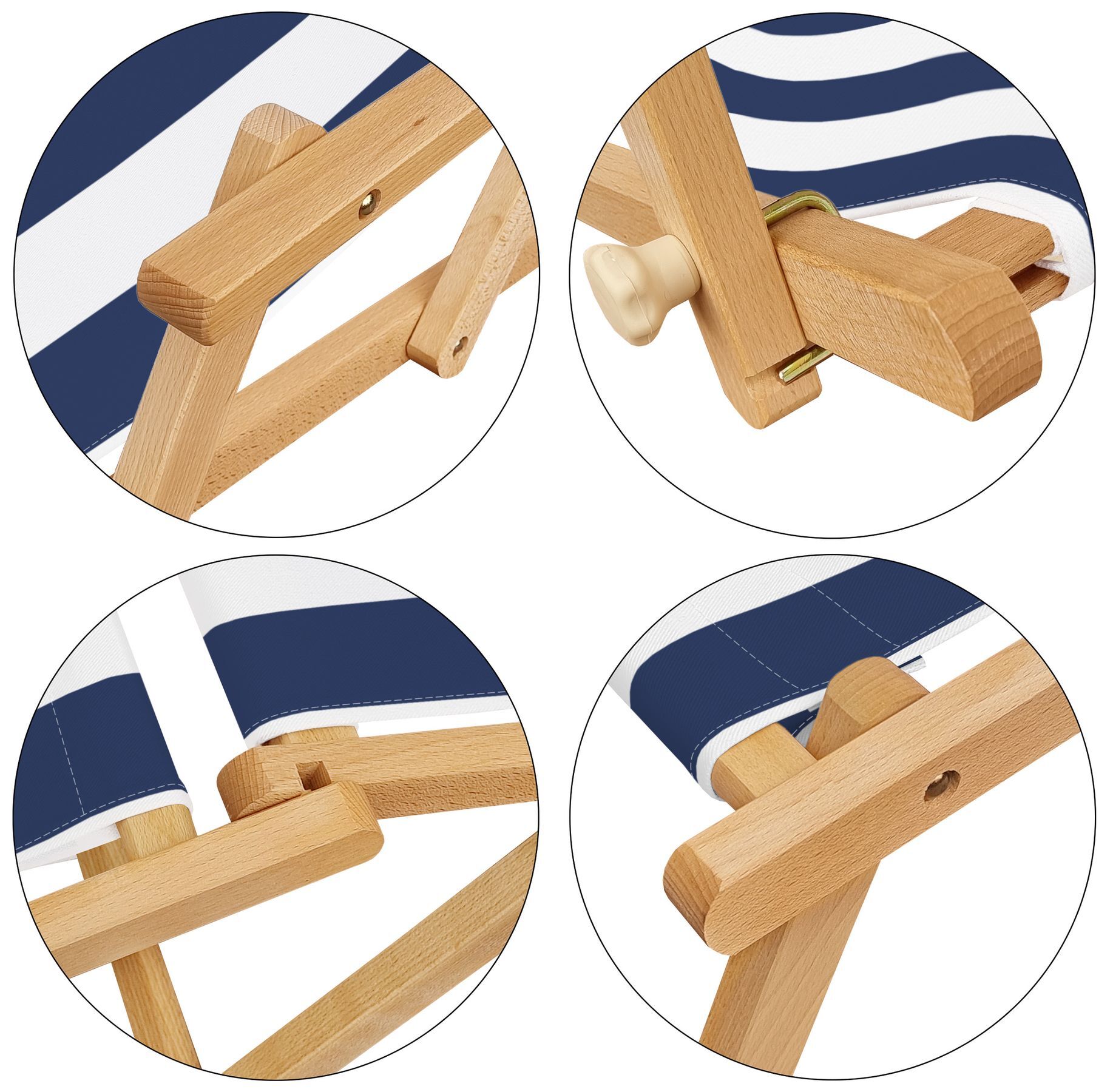 Holz, Detailbild der Stofffarbe und des Rahmens 