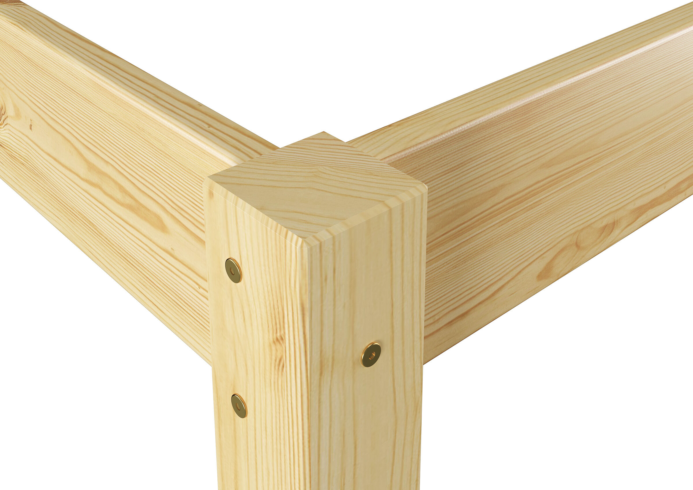 Holz, Holzlatten, Rahmen, Kreuzverbinder, Holzbalken, Bettpfosten Kiefer natur