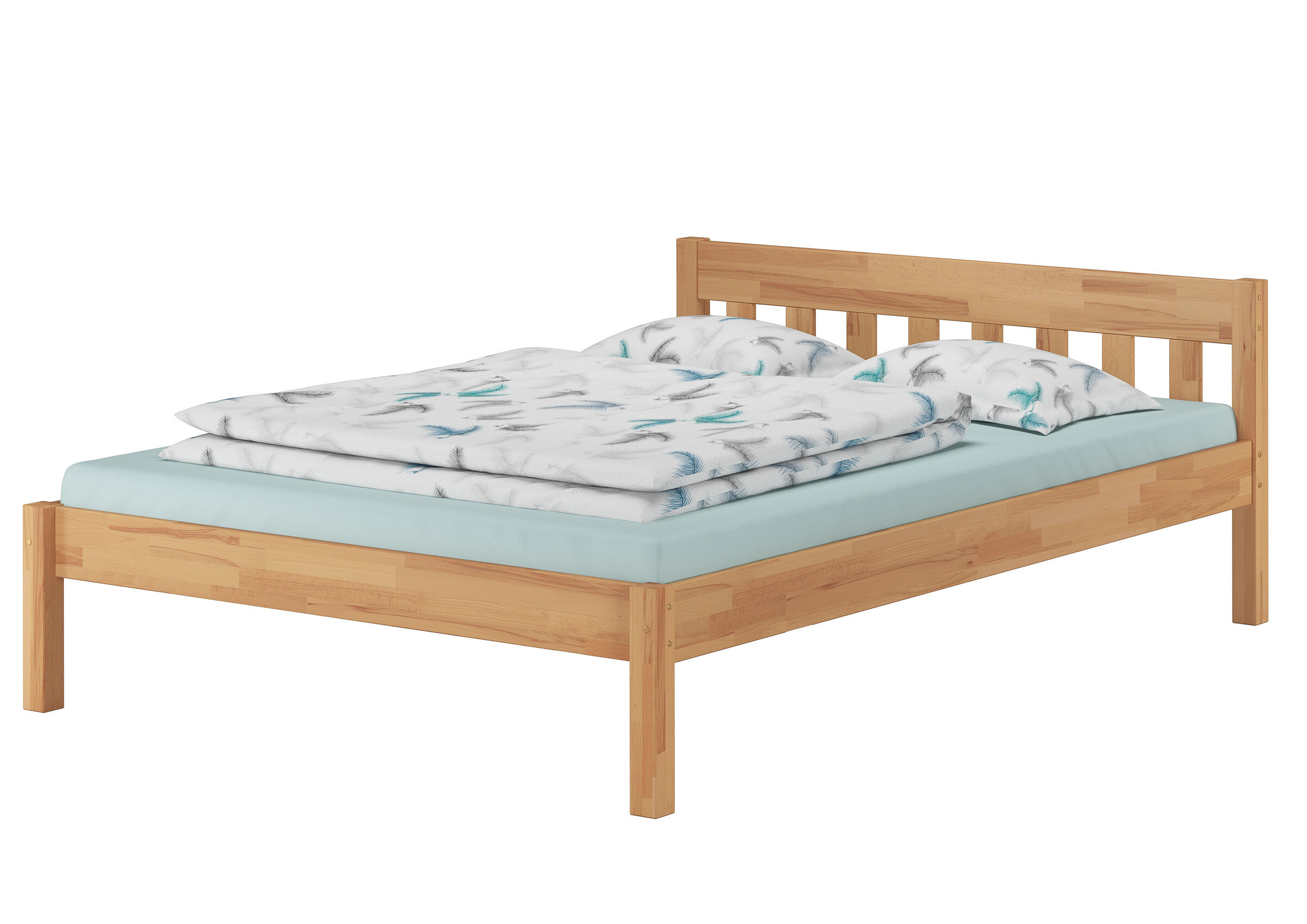 Moebel, Krippe, Babybett, Bett, Stabiles Echtholzbett 140x220 aus Buche