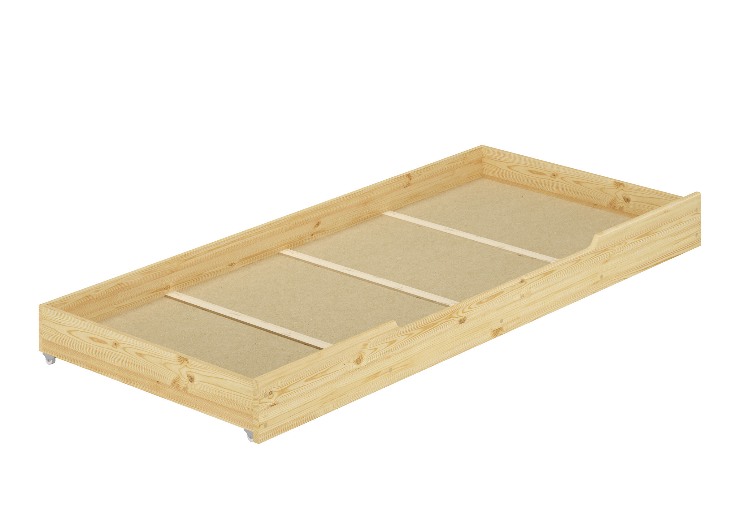 Holzbettkasten, Bettrahmen, Holzbettrahmen, Lattenrost, Konstruktion, Schublade Kiefer natur