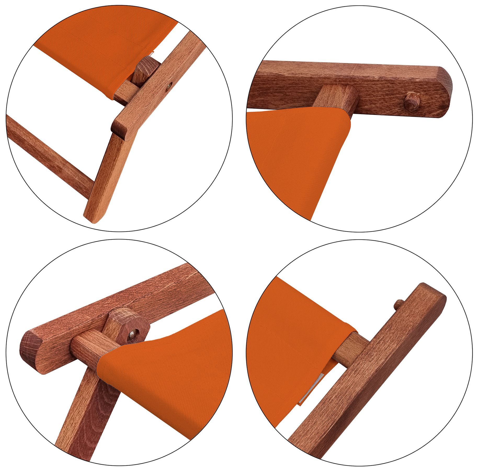 Fußteil im Detail Holz, Mobiliar, Inneneinrichtung, Detaibild des Fußteils mit Stofffarbe Terracotta