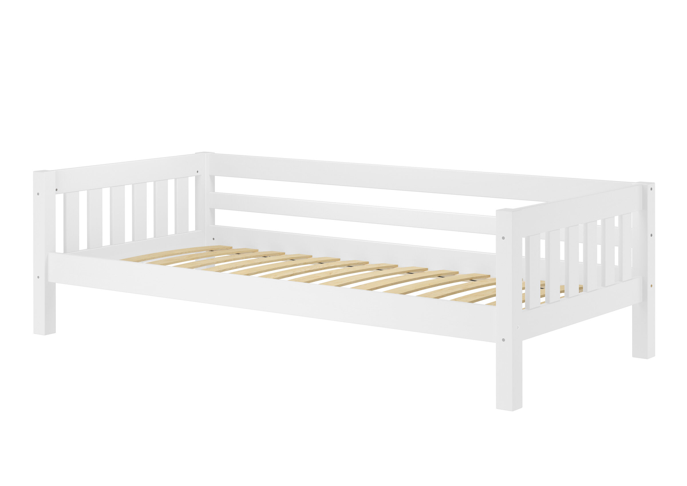 Kinderbett, Holzbett, Weiß, Lattenrost, Gitterbett-Umbaus,