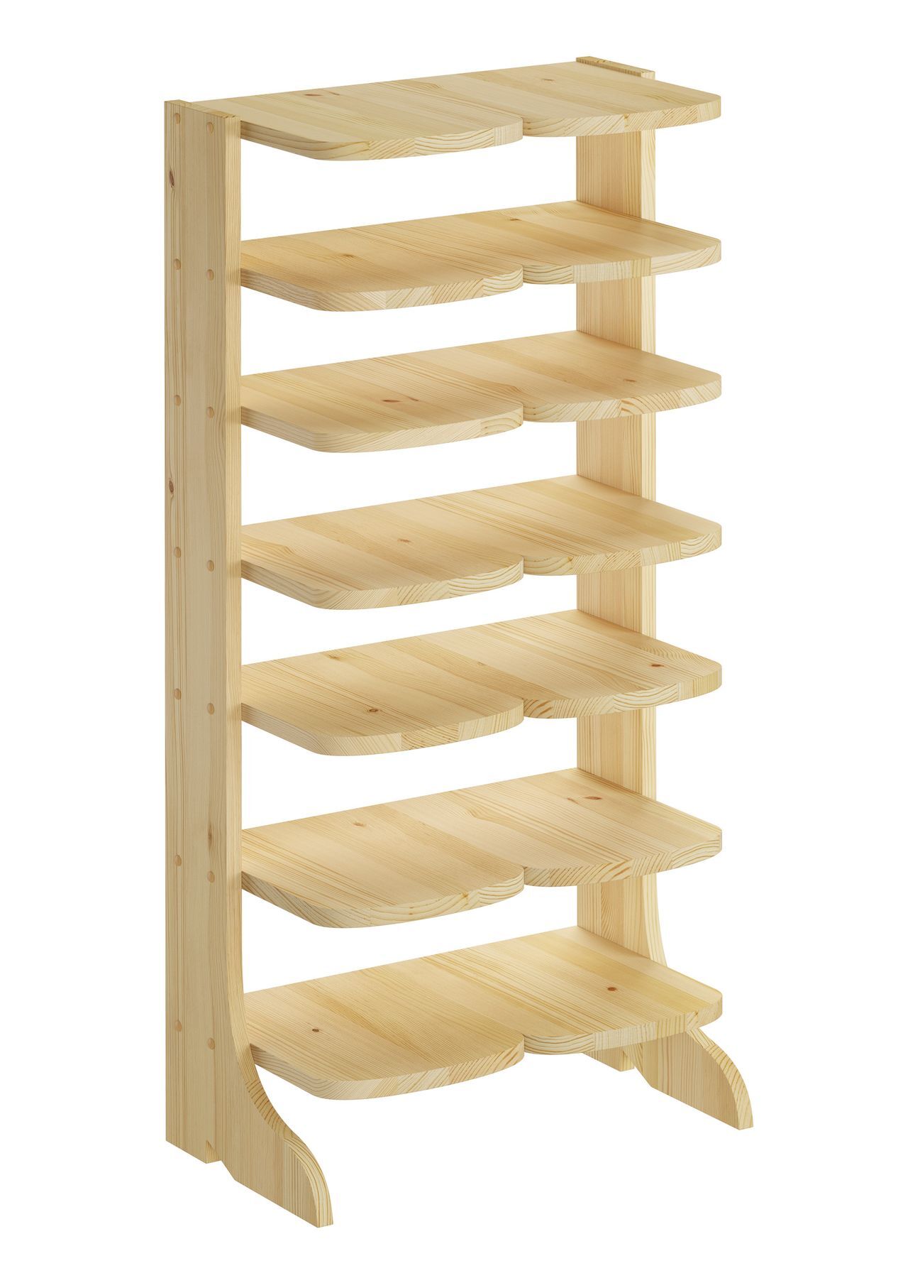 Holzregal, Regal, Mehrzweckregal, Lagerregal, Holzständer, Echtholz Schuhregal aus Kiefer
