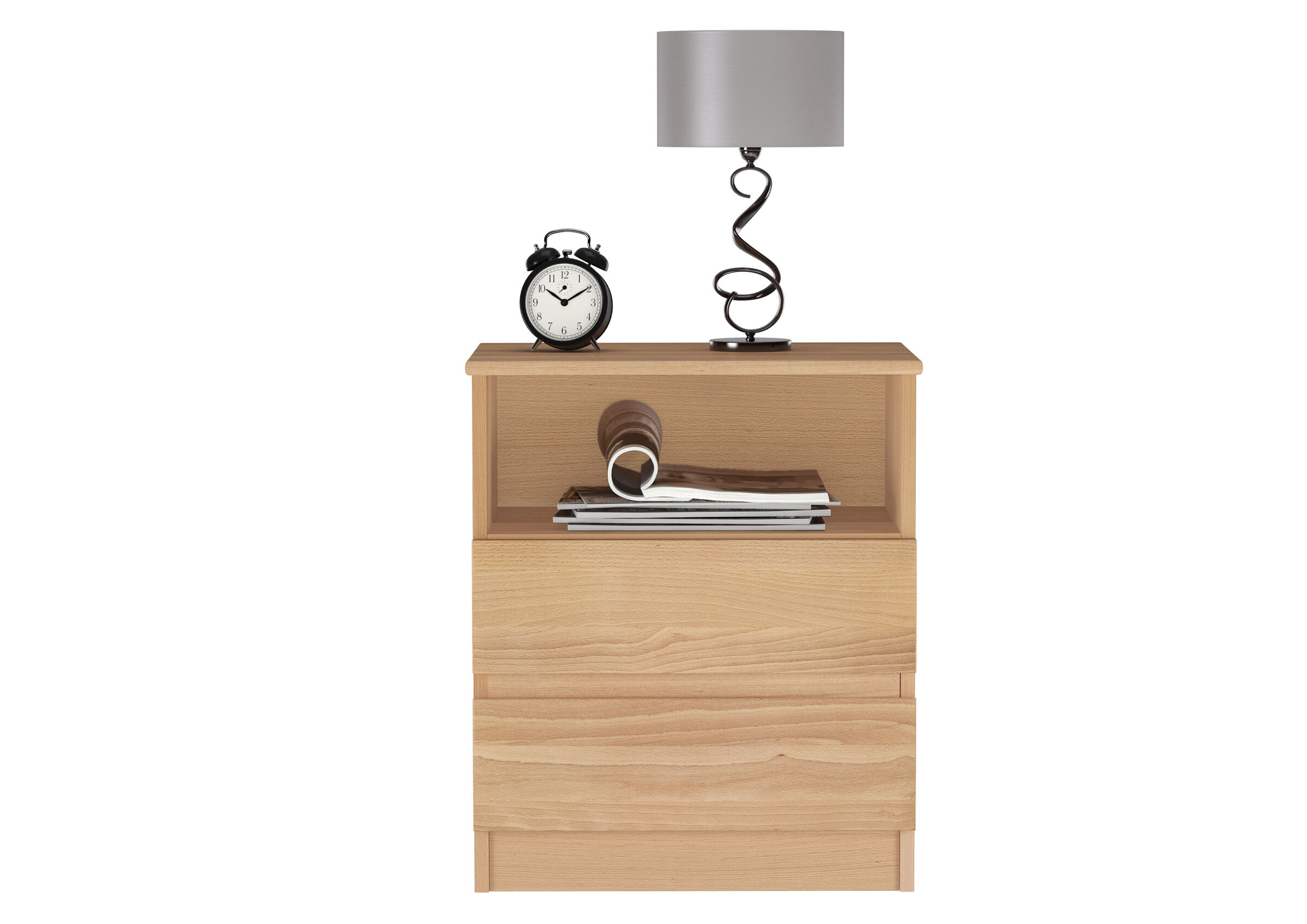 Nachttisch, Nachtkommode, Holz, Schublade, Lampe, Nachttisch Buche massiv