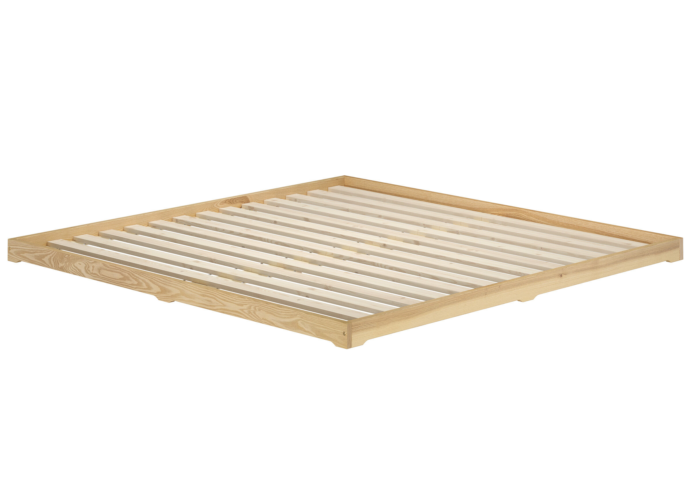 Lattenrost, Holz, Standardbett, Birke?, Doppelbett 200x200 aus Esche mit Rollrosten und Matratzen