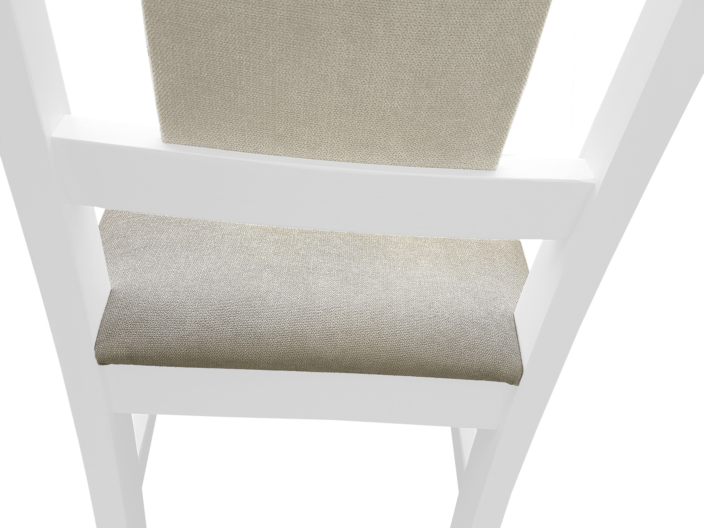 stuhl, weiß, Stoff, beige, Sitzfläche, weiß-taupe Stuhl