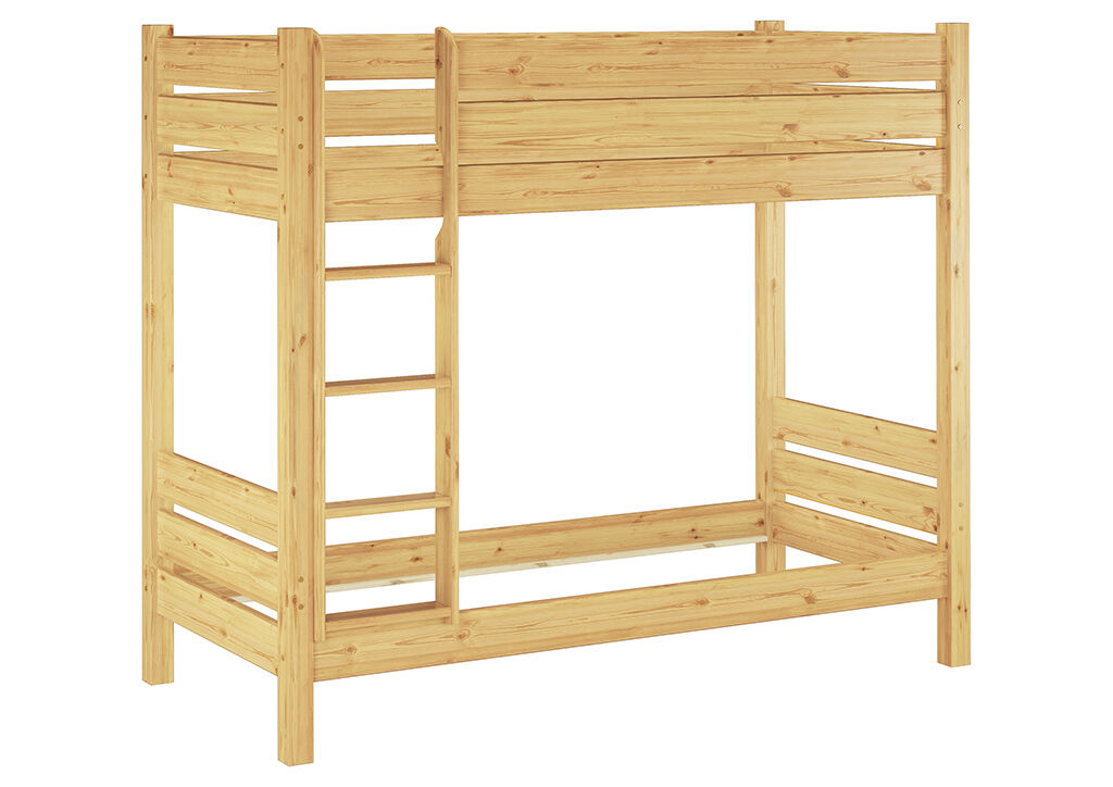 Etagenbett, Holz, Buche, Etagenbett mit Leiter, Holzbett, Holzetagenbett Kiefer naur