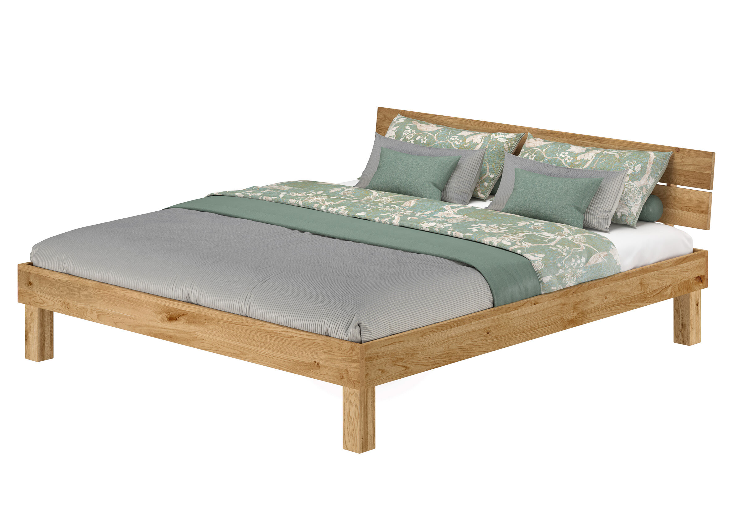Moebel, Bett, Robuster Bettrahmen 180x200 aus Eiche