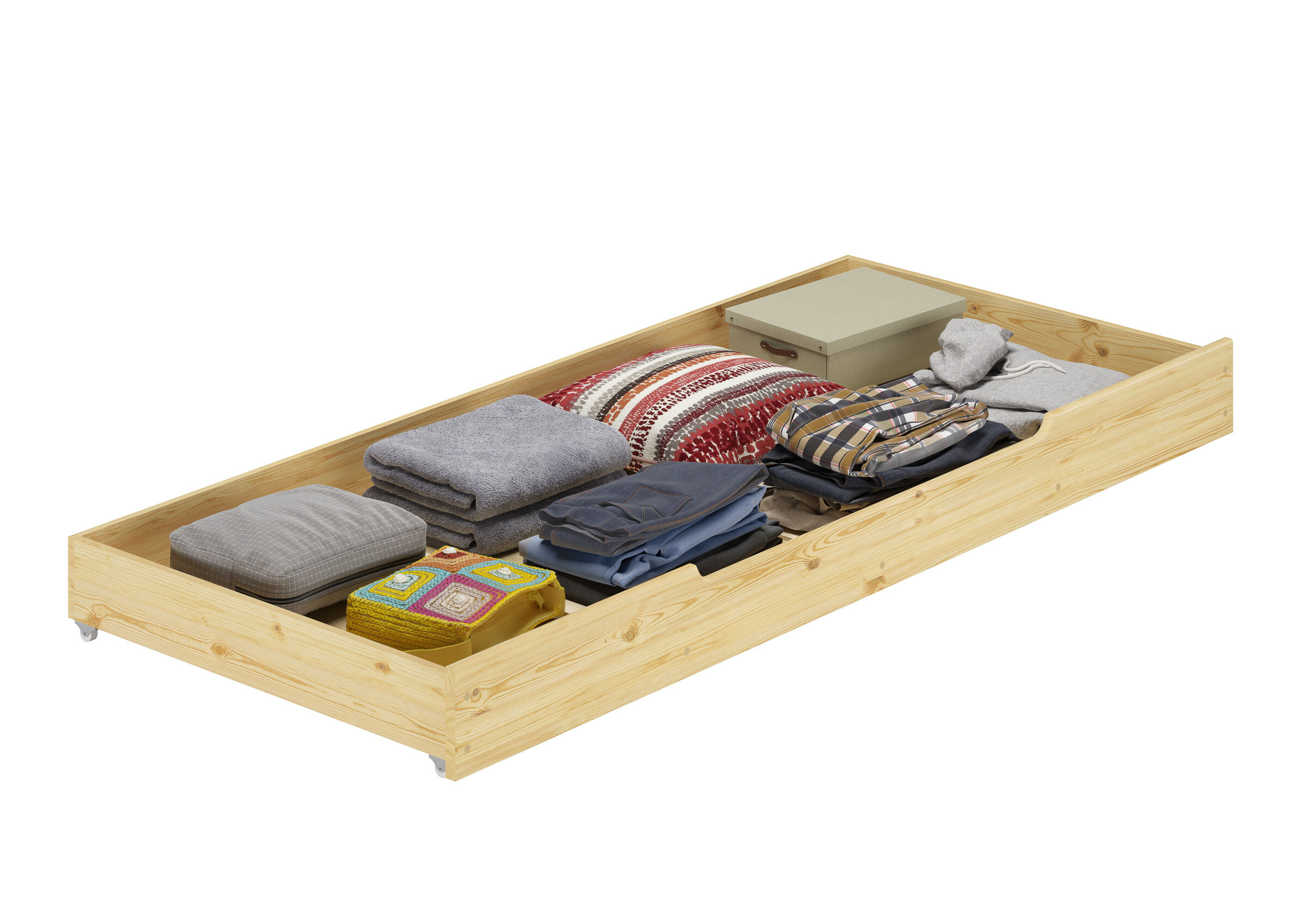 Letto A Castello In Legno Massello Di Pino 90x190 Cm - Per Bambini E Adulti, Struttura Sicura Con Sponde - Foto 2