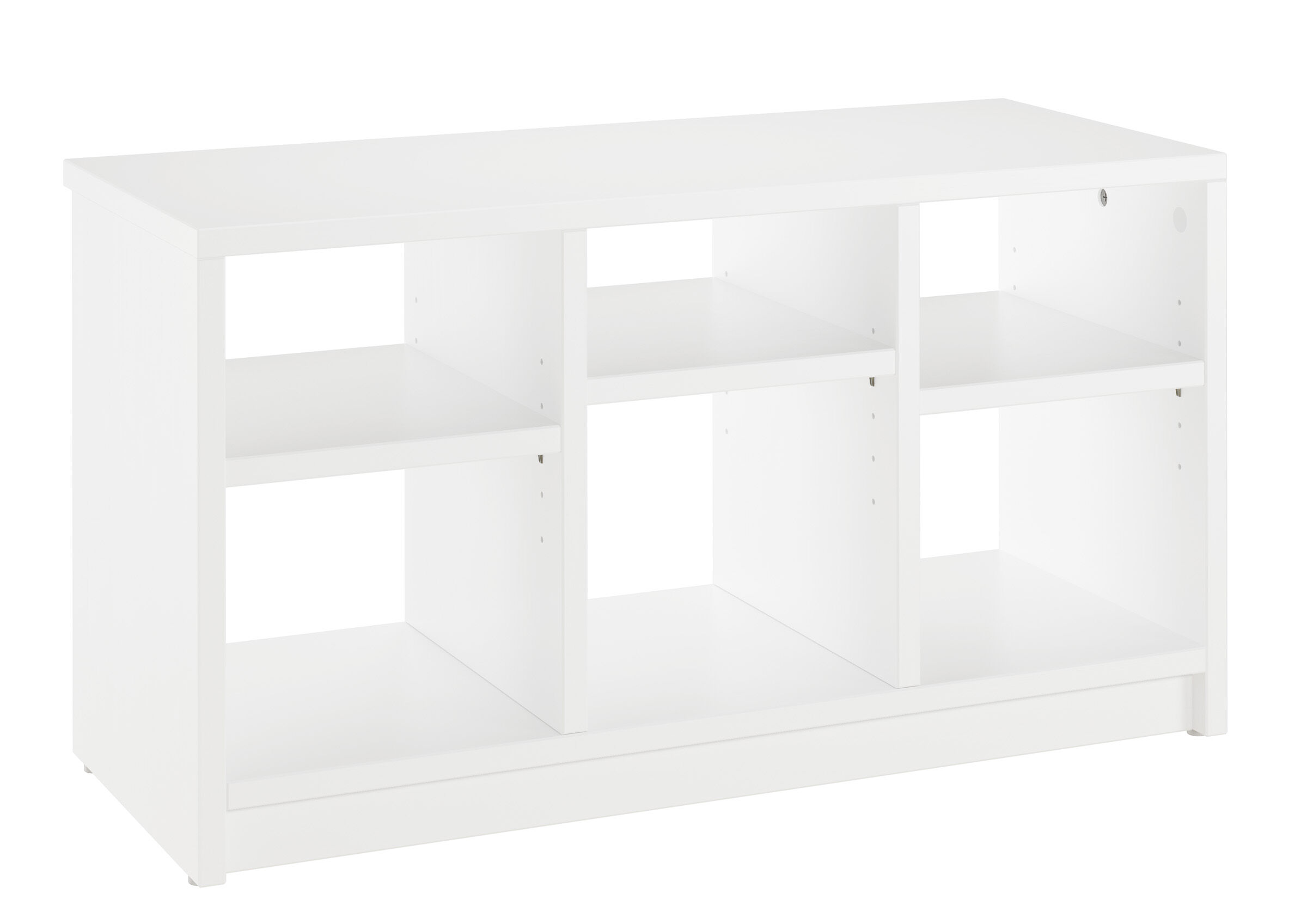sideboard, Schrank, weiß, offeneRegale, Aufbewahrung, Schuhregal mit 6 Fächern