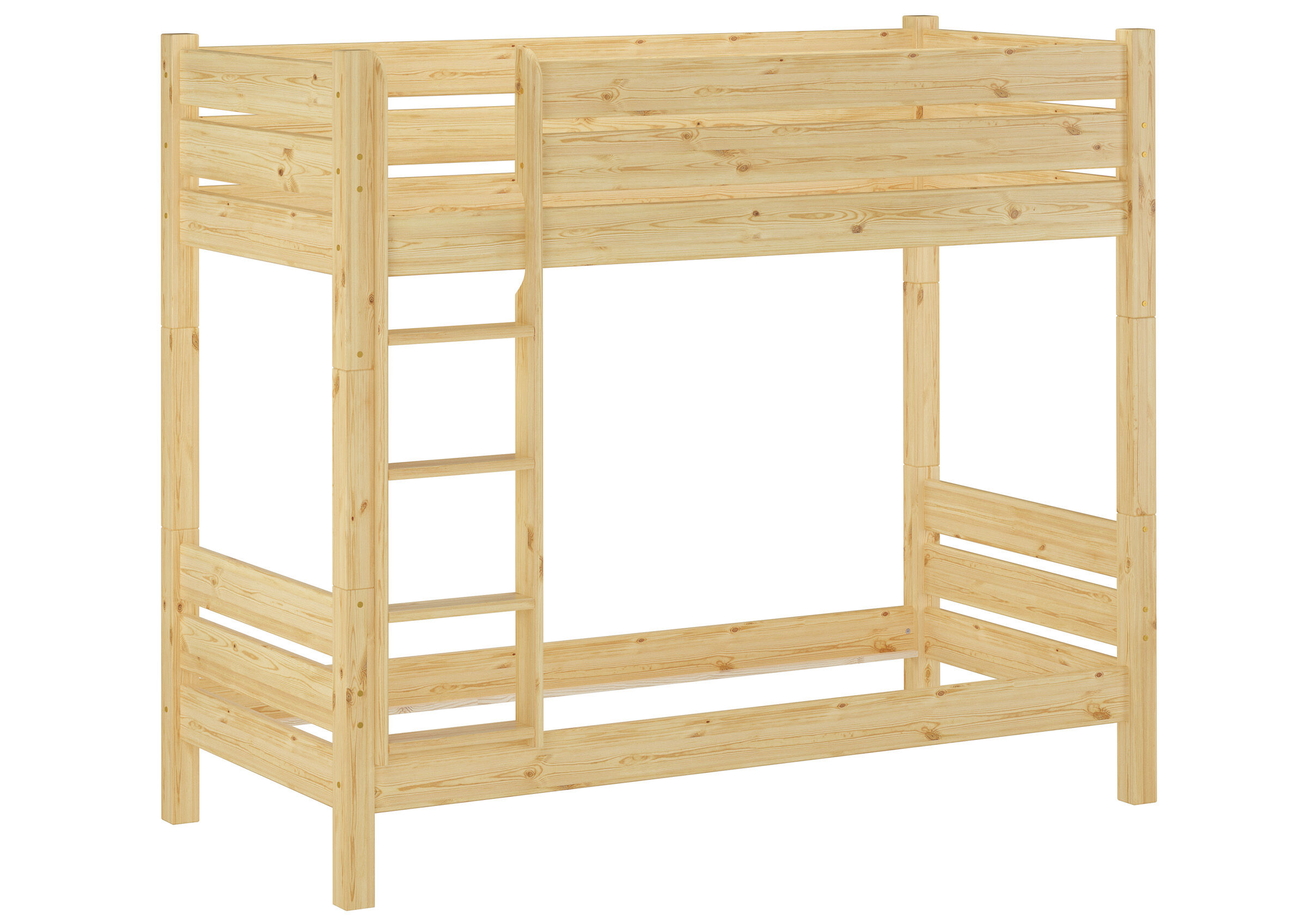 hochbett, holz, naturholz, Holzrahmen, Leiterposition, Kiefernholz Etagenbett ohne Zubehör