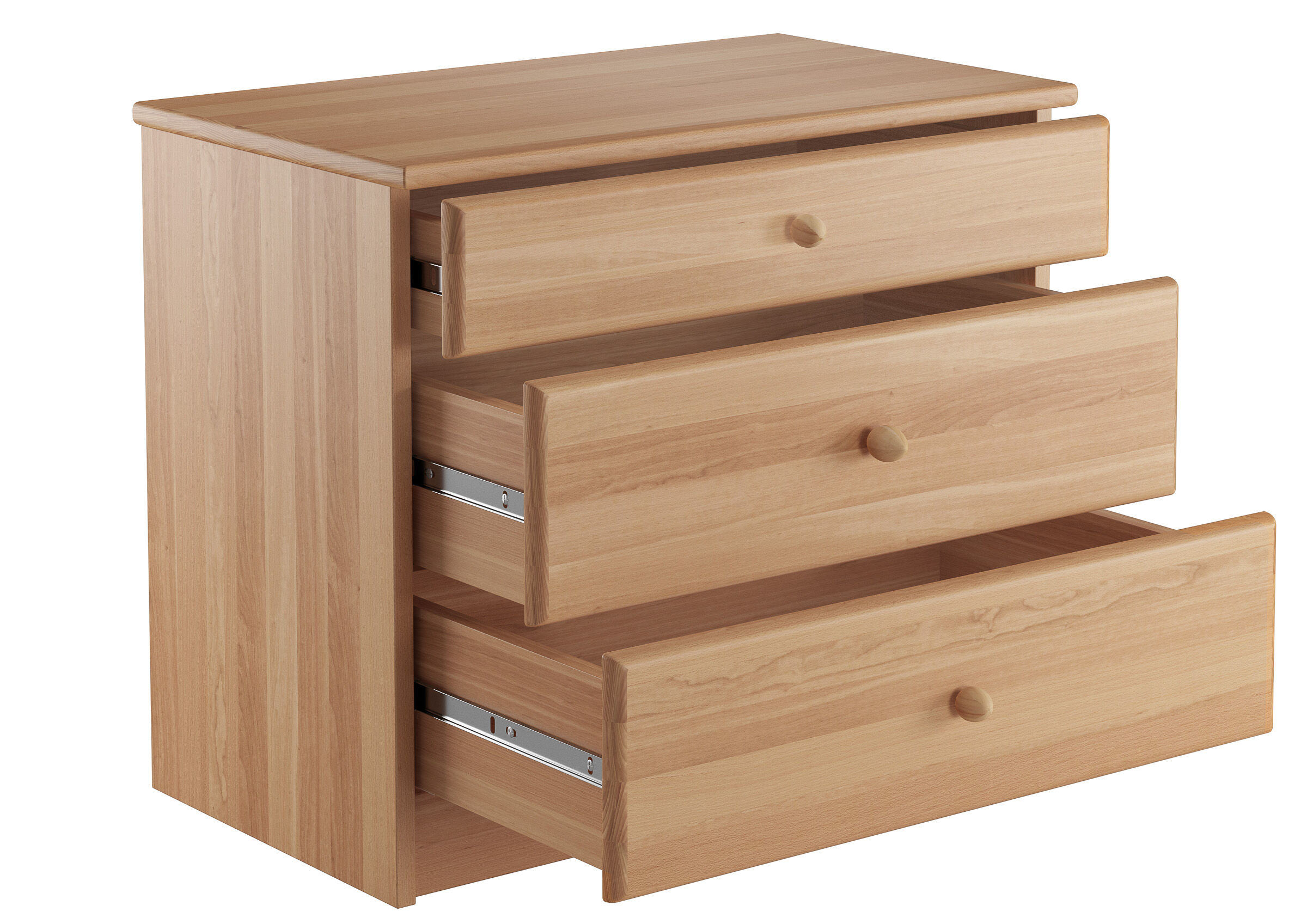 Nachtkommode, Nachttisch, Holz, Schublade, Vier Schubladen, Nachtkommode Buche