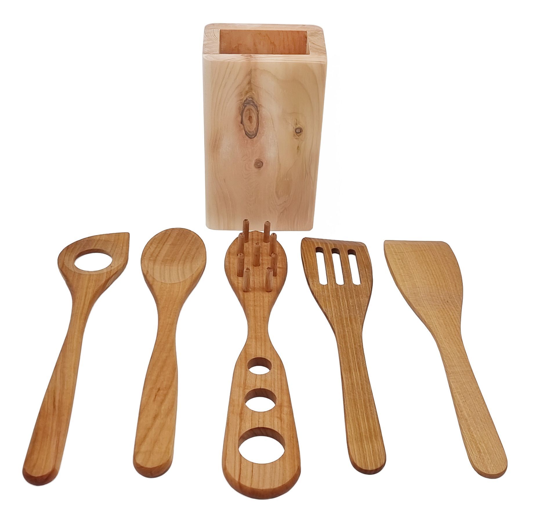 Detailbild Kochbesteck aus Zirbenholz