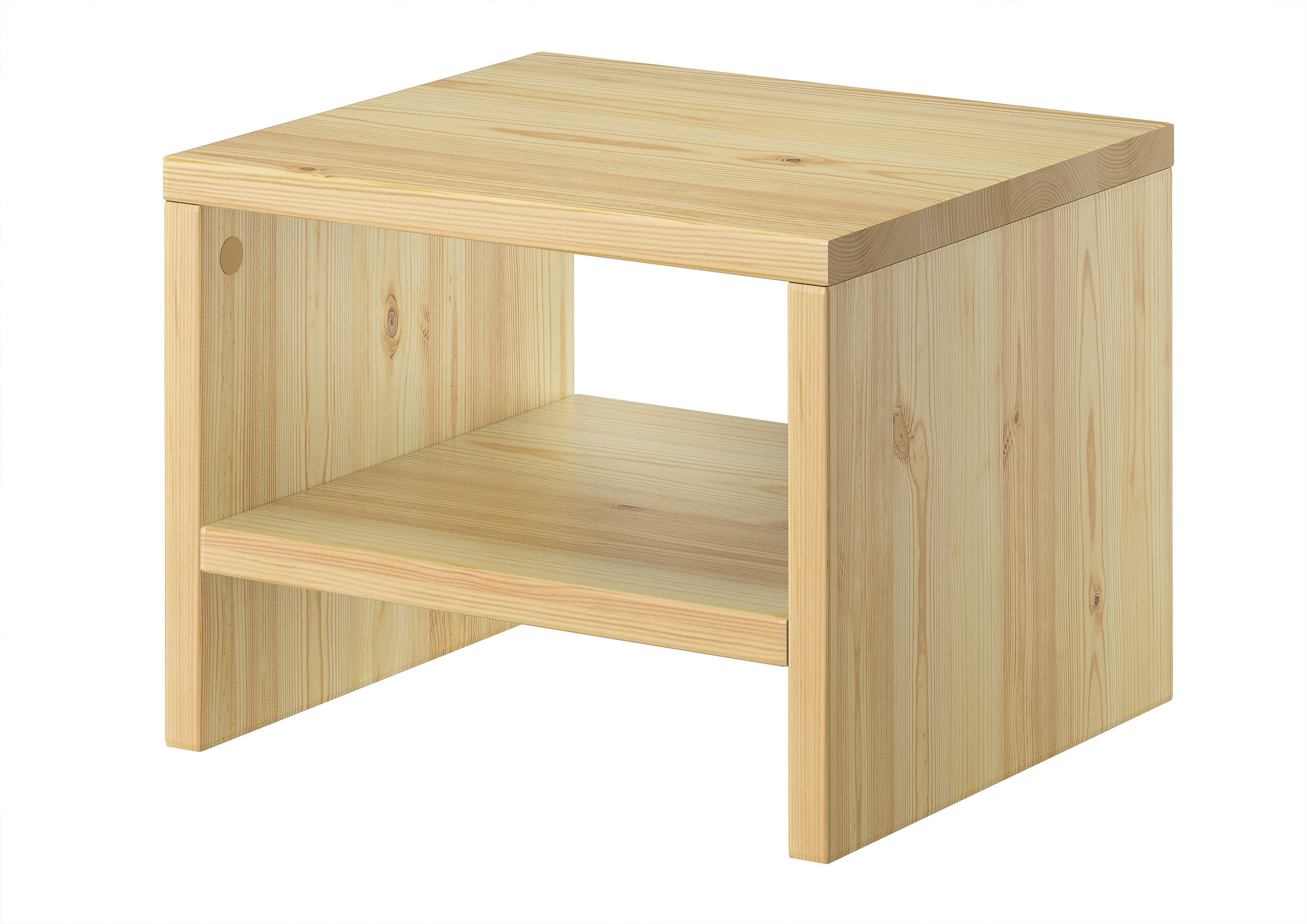 Nachttisch, Holz, Massivholz, Beine offen, Regalboden, Nachttisch aus Kiefer
