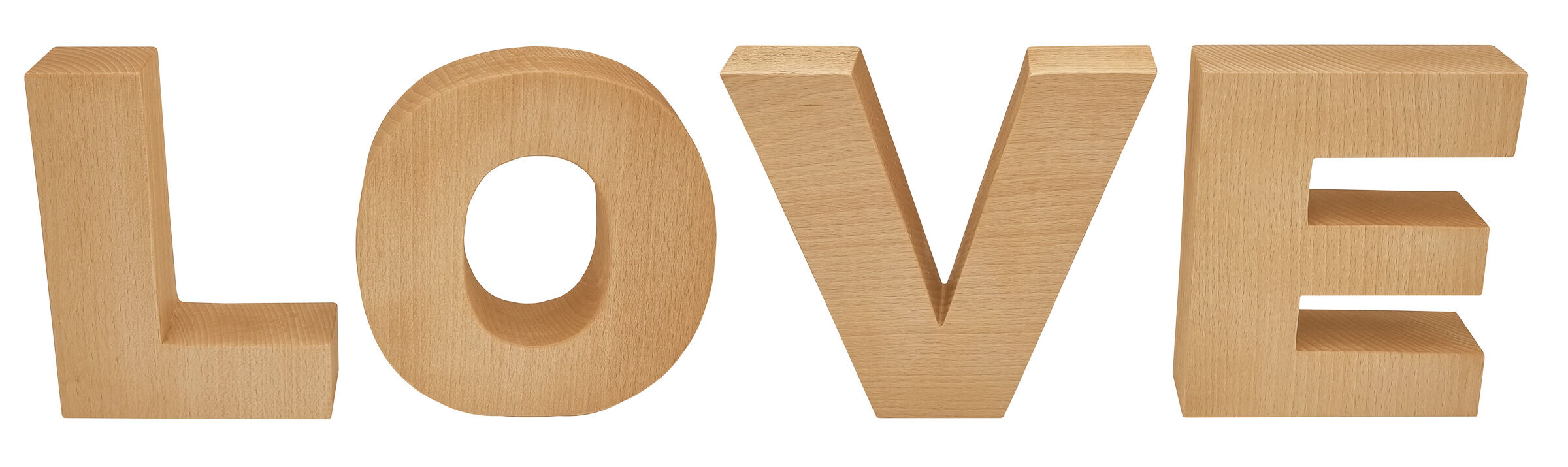 Massivholzbuchstaben LOVE Buche