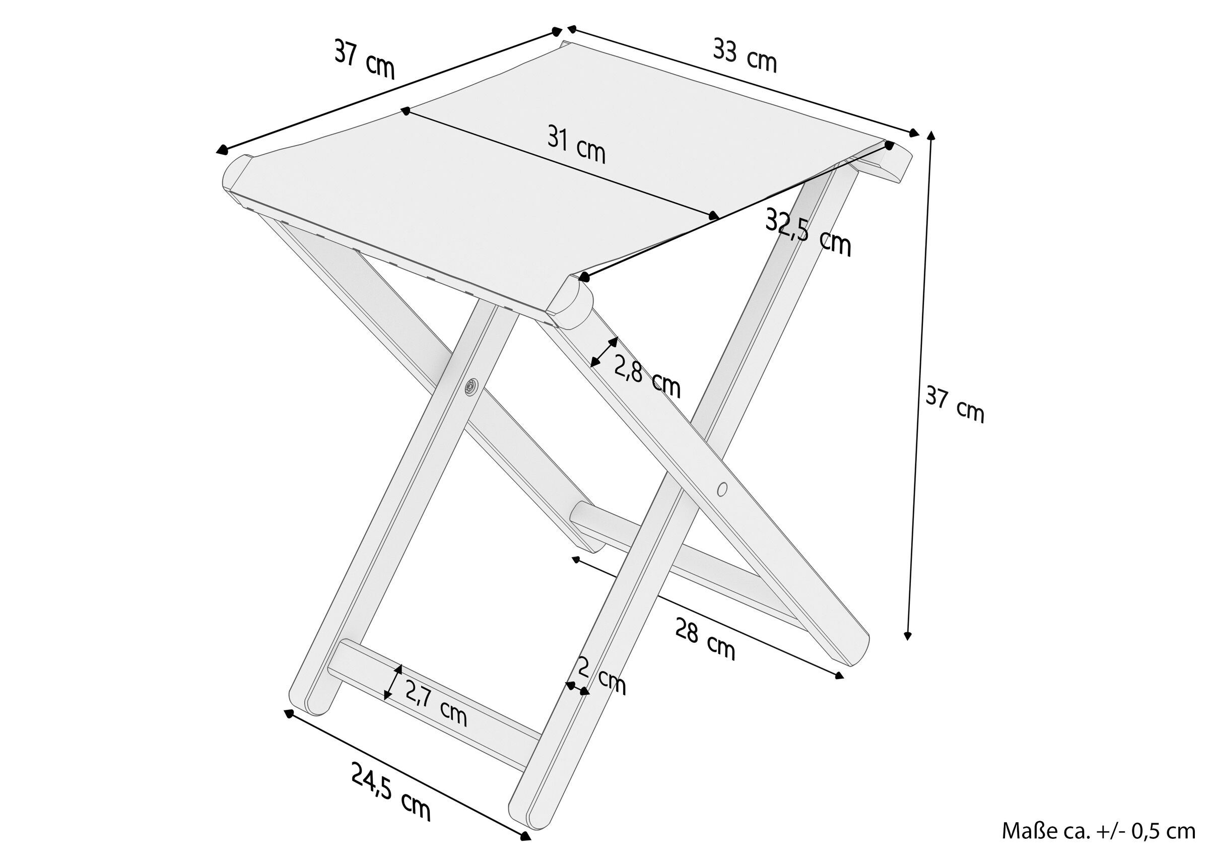 stepladder, faltleiter, holz, abmessungen, tischplatte, Maßskizze Buchehocker