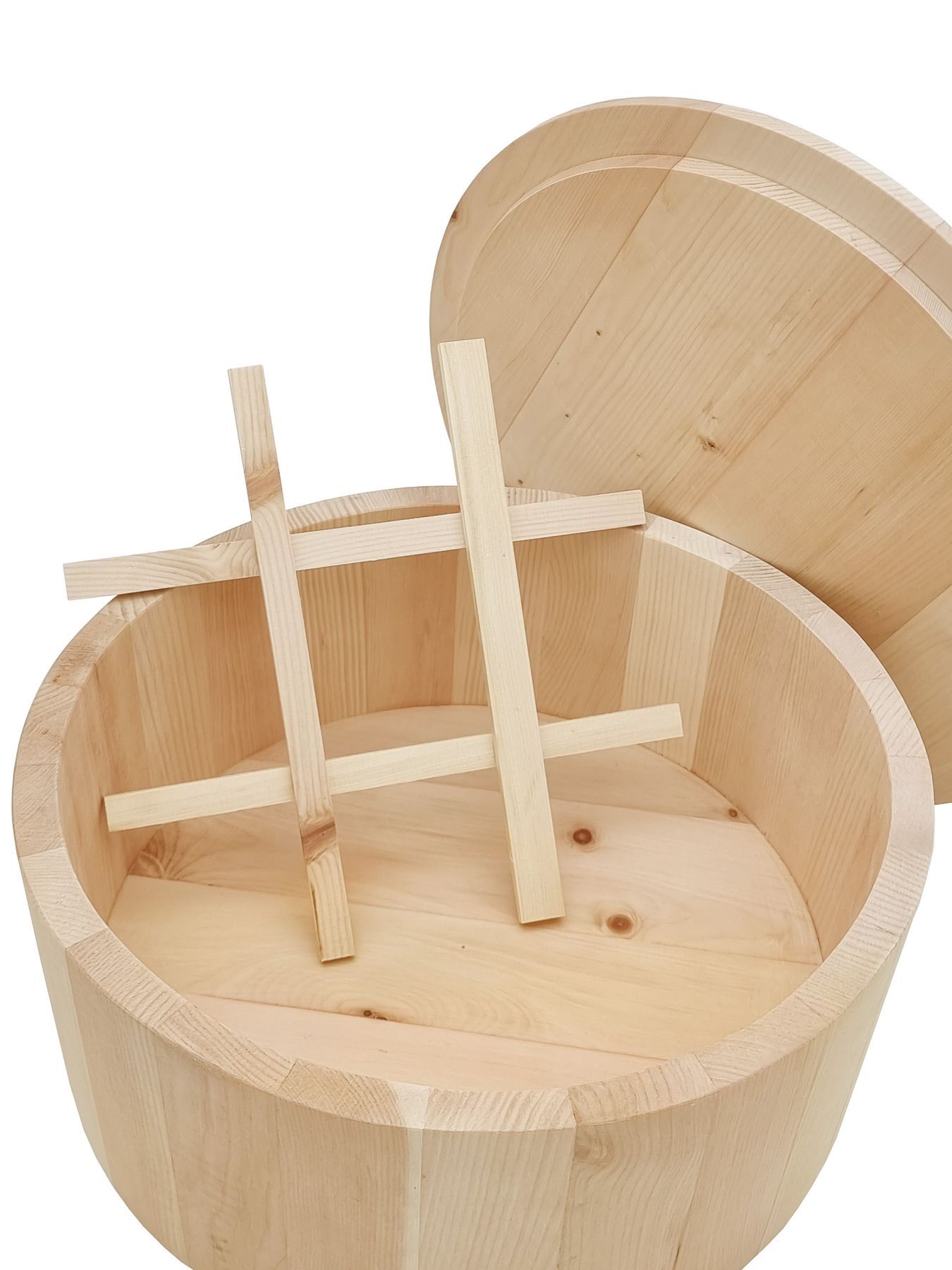Holzkorb, Holzbassine, Bambusbasket, Holzton, Holzkorb mit Deckel, Brotkasten aus Zirbenholz mit Einsatz und Deckel