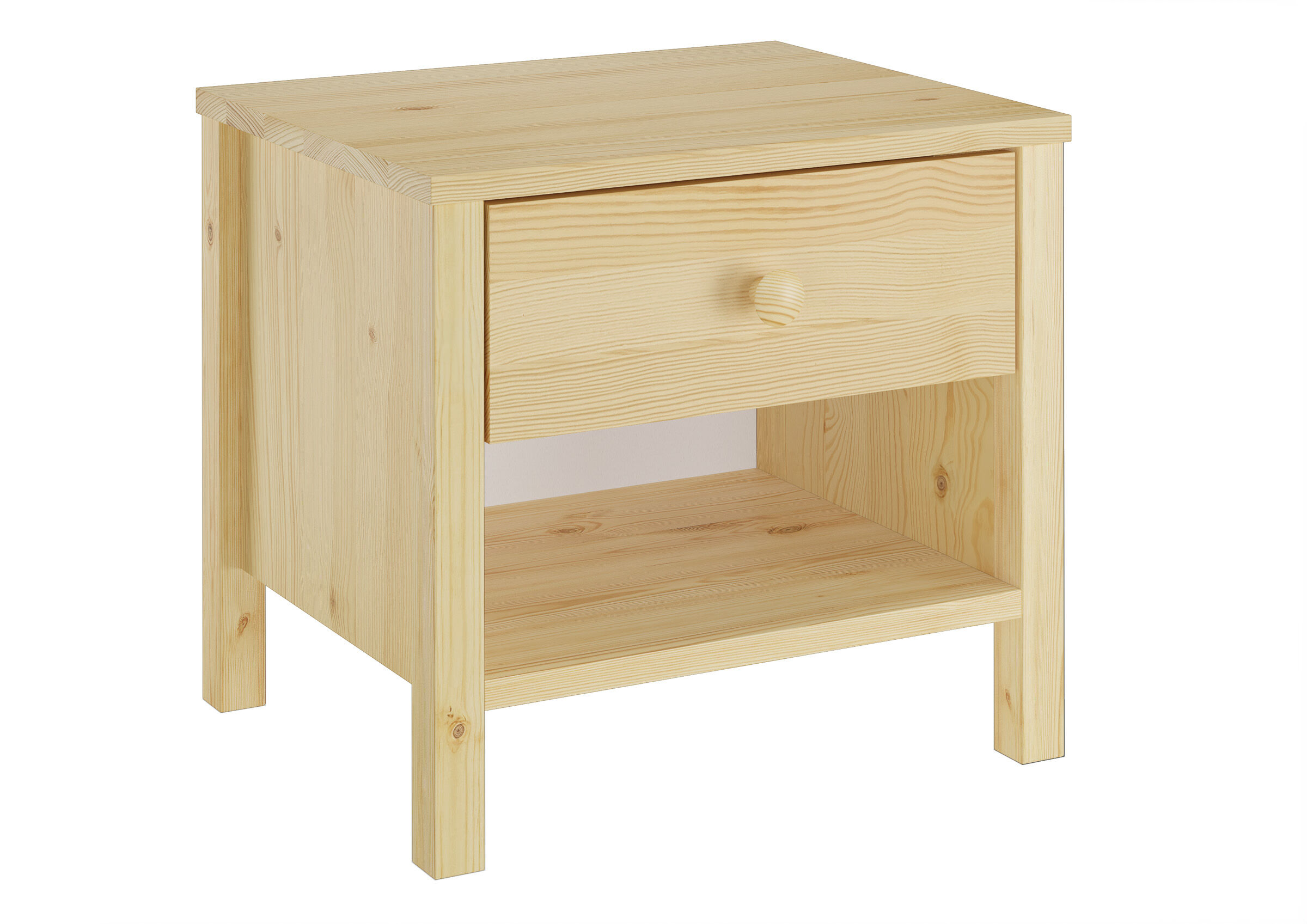 Nachtkommode, Holz, Schublade, Beistelltisch, offenes Fach,