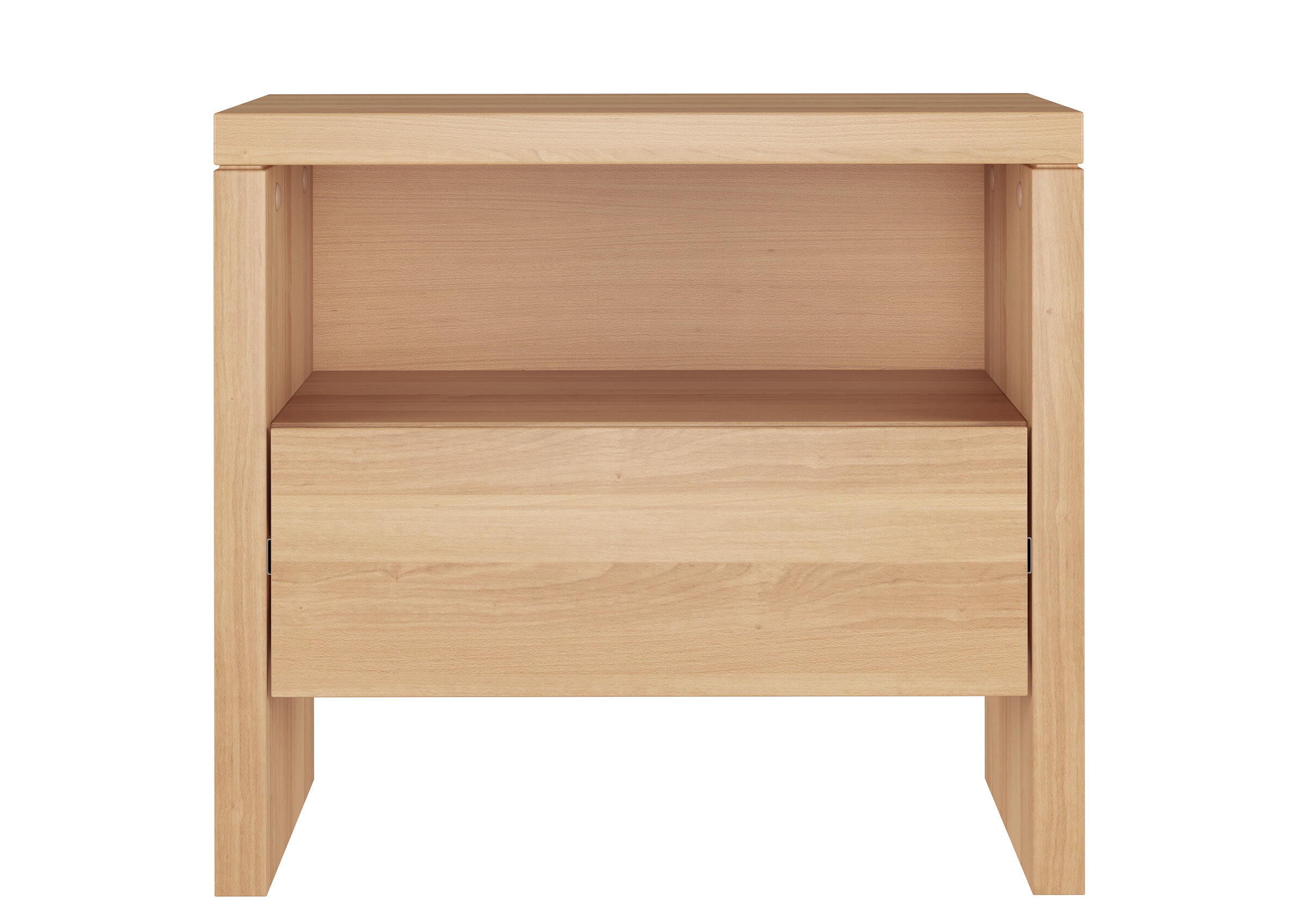 Nachtkommode, Nachttisch, Holz, Schublade, offenes Fach, geölte Nachtkonsole Schublade Buche
