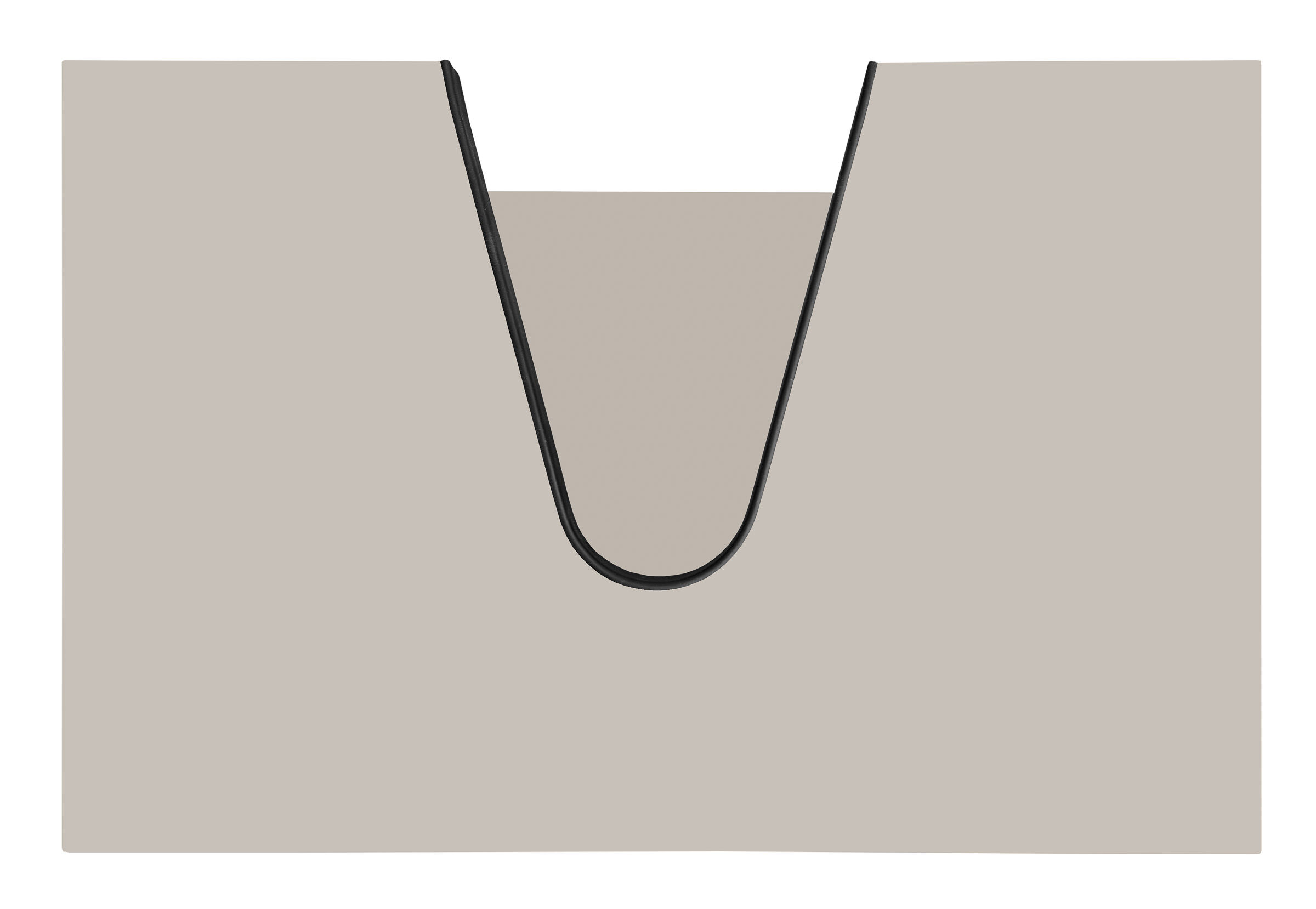 Tasche, Shopper, Beutel, Henkeltasche, Monochrom, Perspektive von oben auf den Waschtisch in kieselgrau