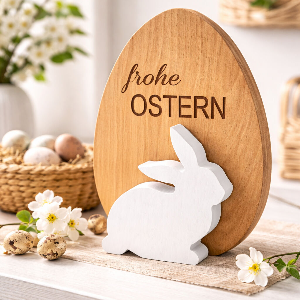 Ostern, Osterei, Deko, Holzfigur, Hase,