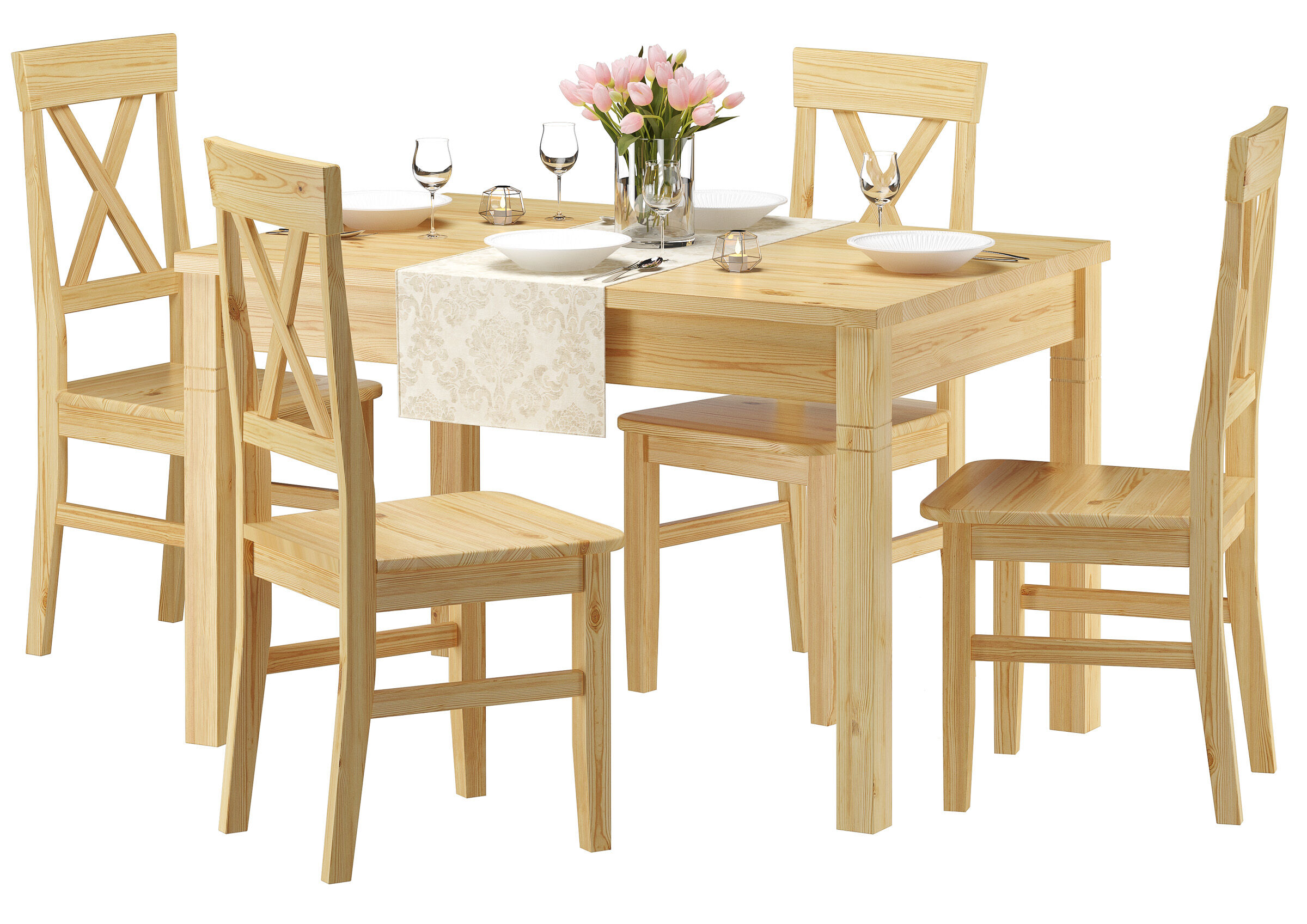 Esstisch, Ahornholz, Naturholz, Sitzgelegenheiten, Tischset,
