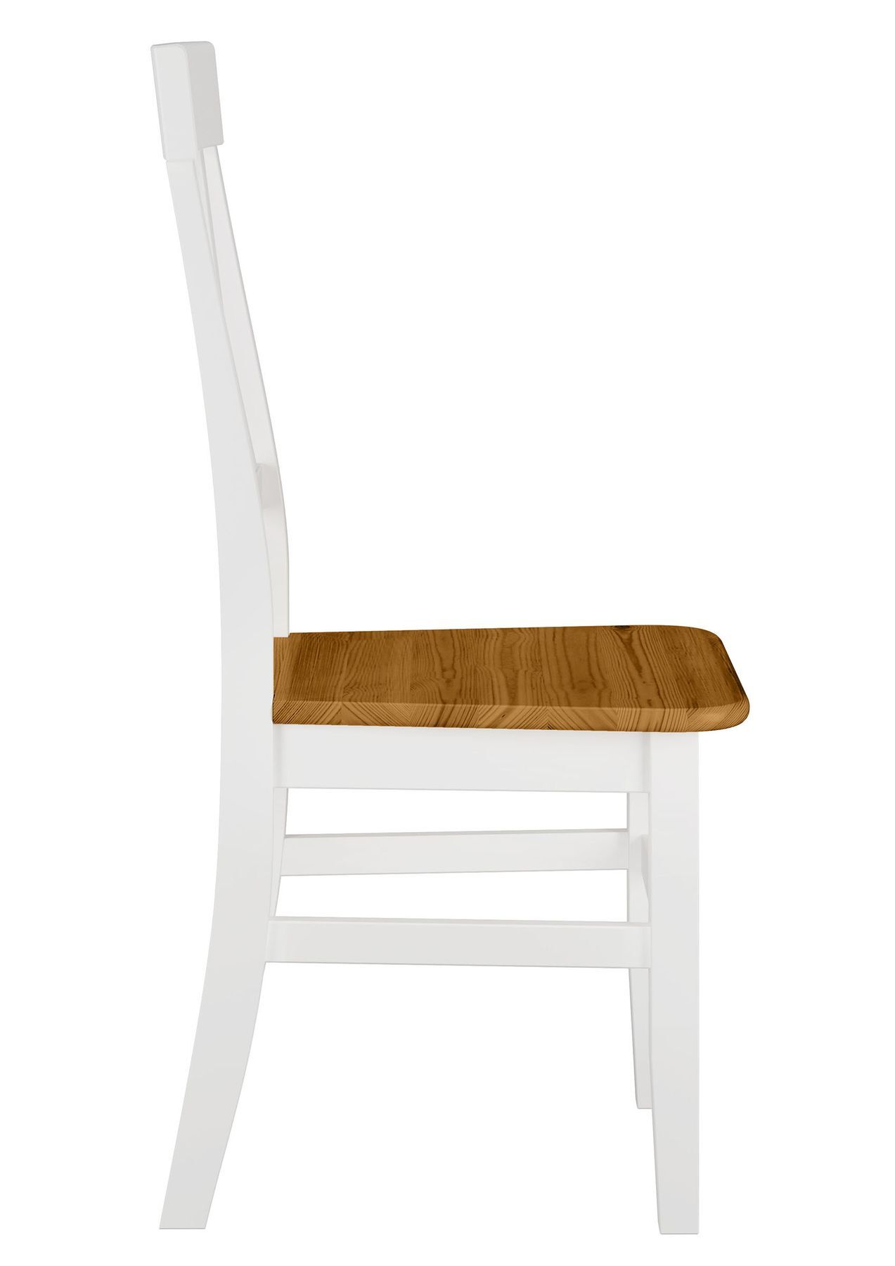 Stuhl, Holz, Weiß, Sitzfläche, Lackiert, Echtholzstuhl aus der Seite
