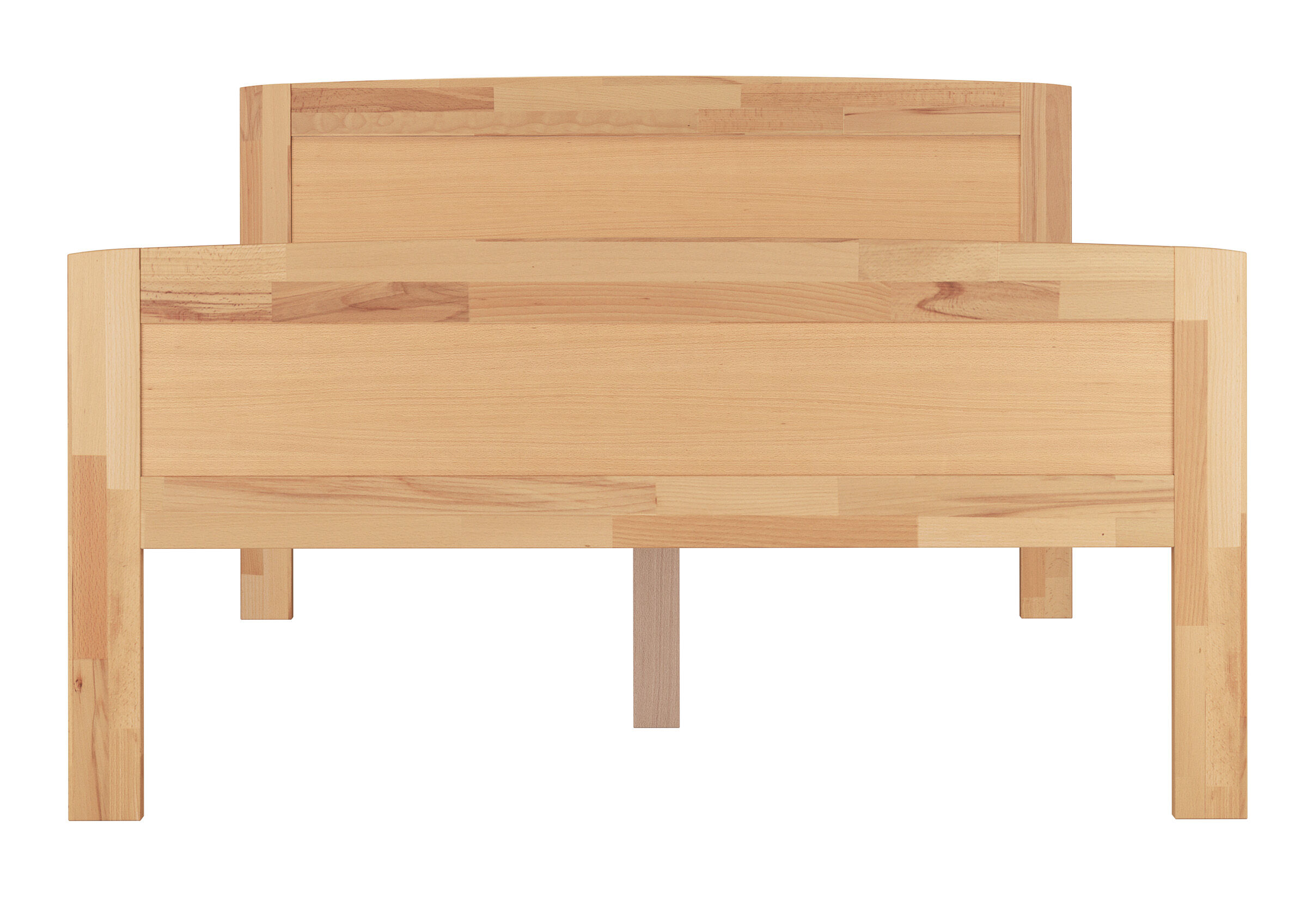 holz, bett, massivholz, holzlatten, schlicht, Vorderansicht Buche massiv
