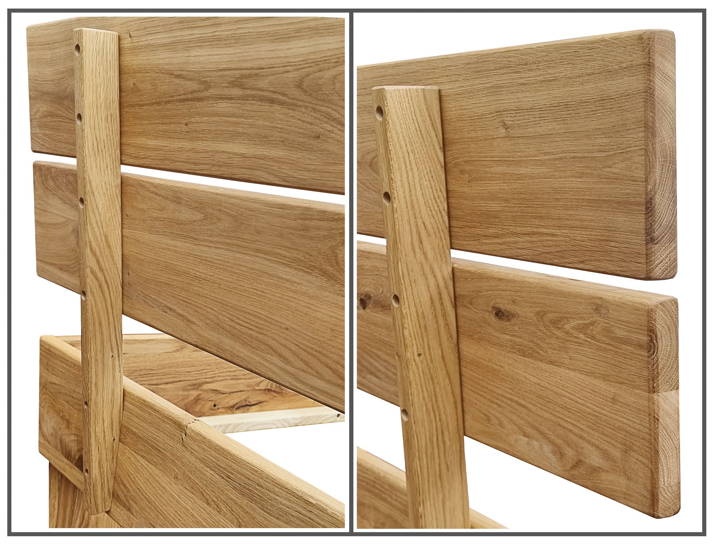 Holz, Schnittholz, Hartholz, Sperrholz, Mobiliar, Detailbild der Kopflehne aus Eiche