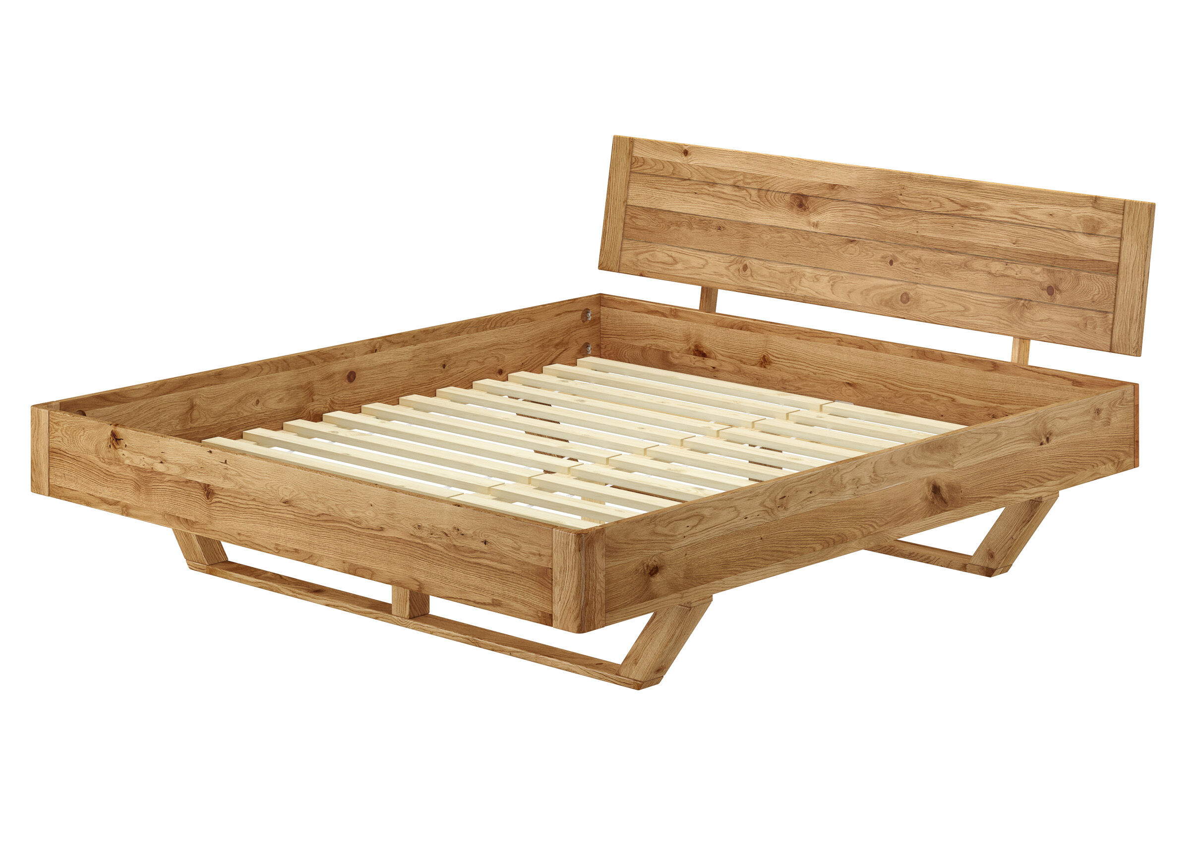 Bettenrahmen, Holzbettrahmen, Framendecke, Massivholz, Bettgestell, Echtholzbett 200x200 mit Rollroste