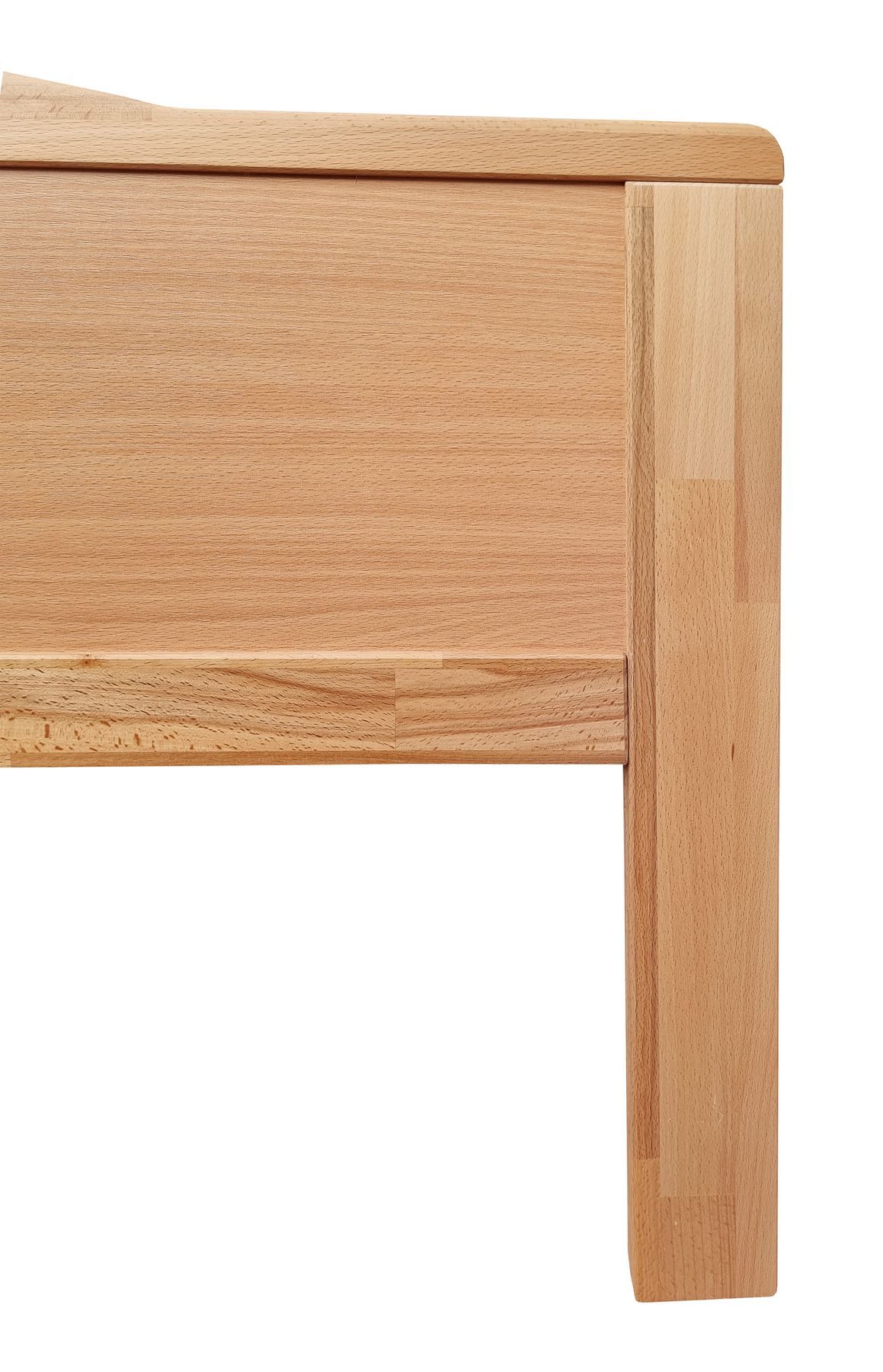 Holz, Nachtkommode, Schublade, Kiefer, Naturholz, Fußteil im Detail