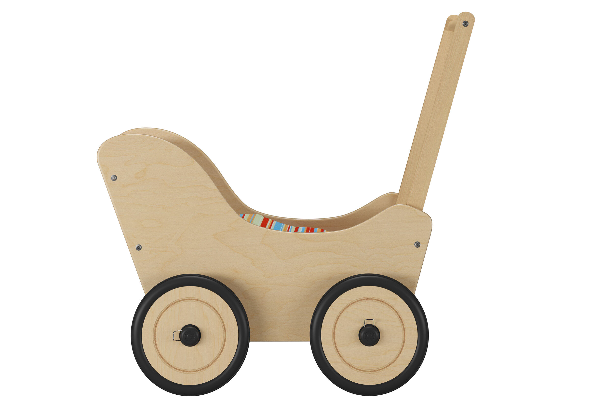 Holzwagen, Kinderwagen, Wagen mit Rädern, Holz, Kleinkind-Spielzeug, Lauflernwagen-Buggy-Puppen