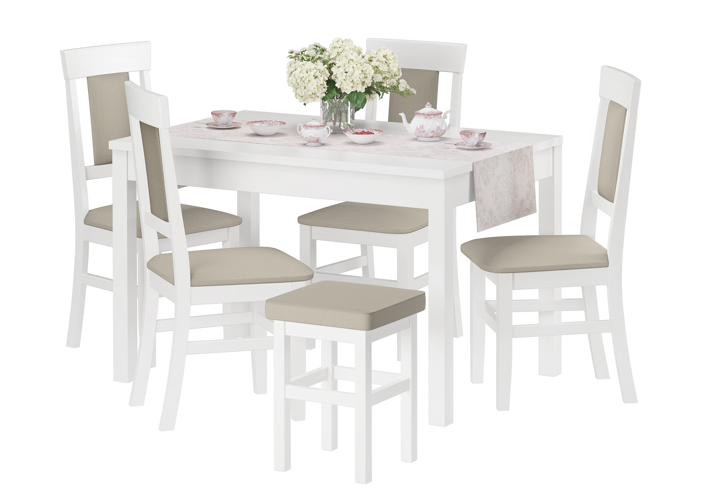 Esstisch, Stühle, Sessel, Holztisch, Gedeck,