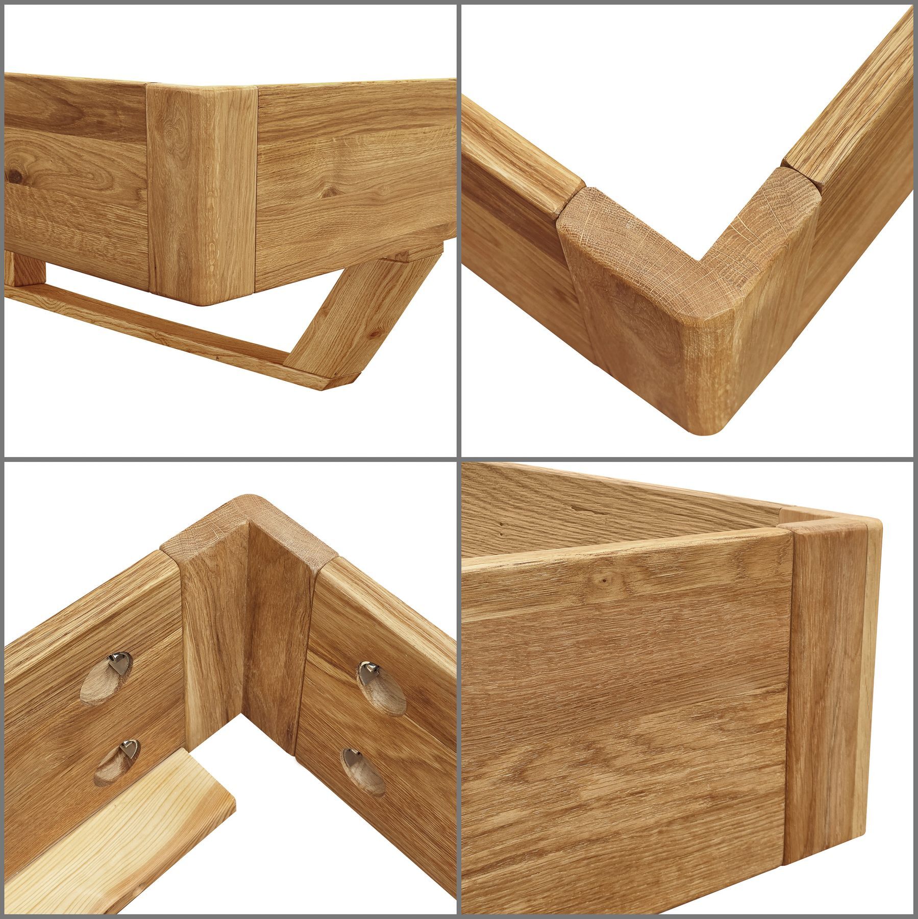 Holzstuhl, Massivholz, Holzstuhl-Beine, Kastenstuhl, Rattanoptik?, Detailbild des Bettrahmens 200x200