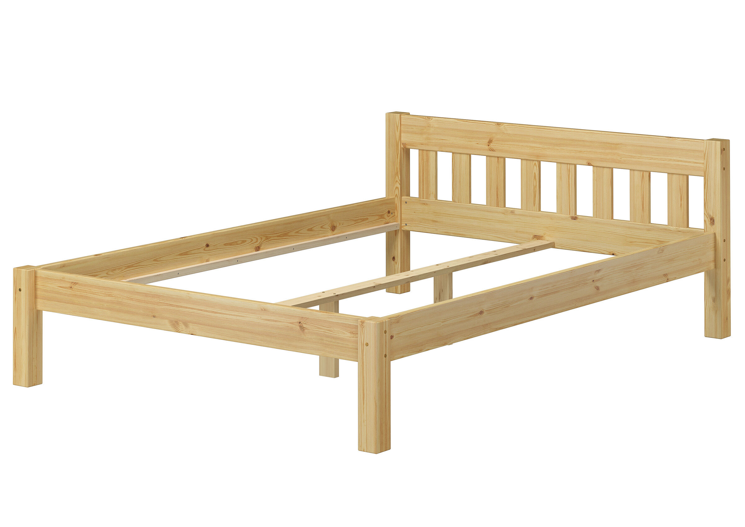 holzbettrahmen, bettgestell, naturholz, Holzbettrahmen, lattenrosthalterung, Bettgestellt Kiefer natur mit Mittelleiste