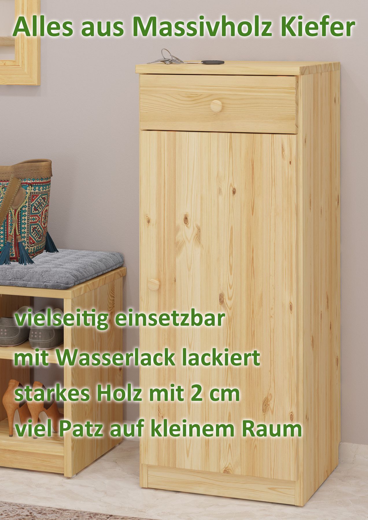 Massivholz, Kiefer, Schrank, Schränkchen, Holzmöbel, Echte Holzmöbel