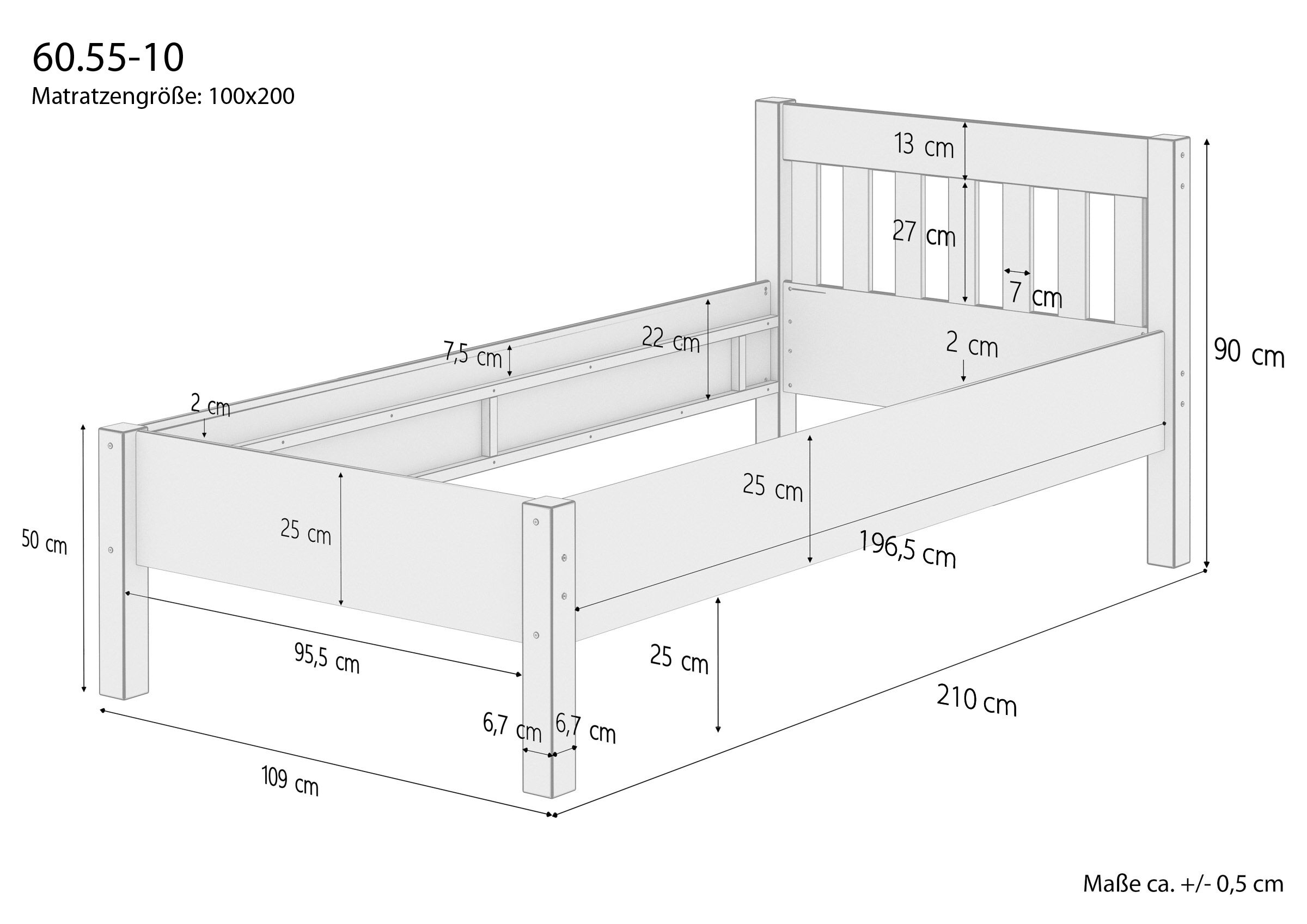 Kinderbett, Holzbett, Lattenrost?, Schublade?, Maße 100x200, breites hohes Einzelbett