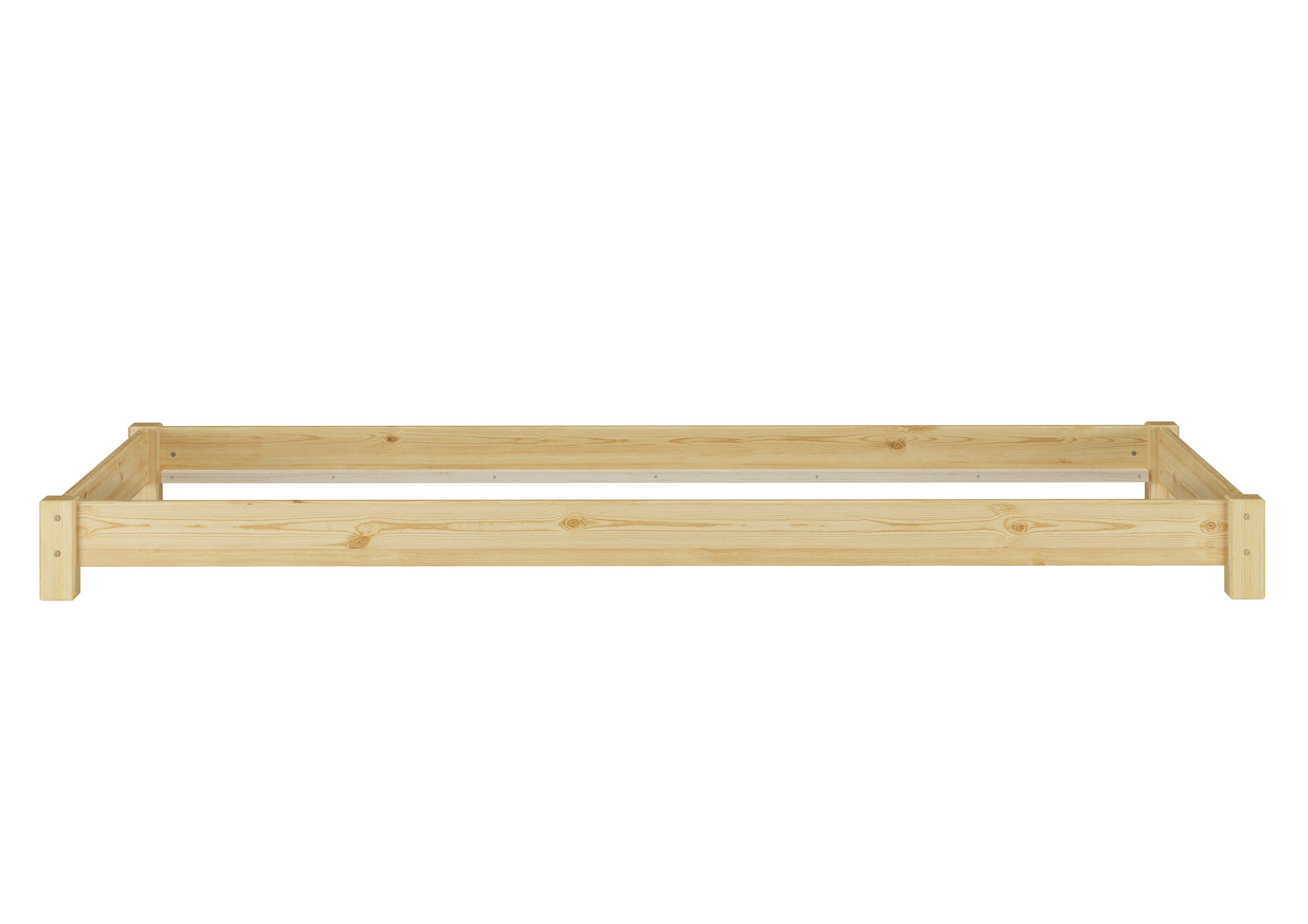Holzbettrahmen, Bettgestell, Kiefernholz, Framingsholz, Holzbauweise, Kiefermassivholzbett - Bettrahmen niedrig