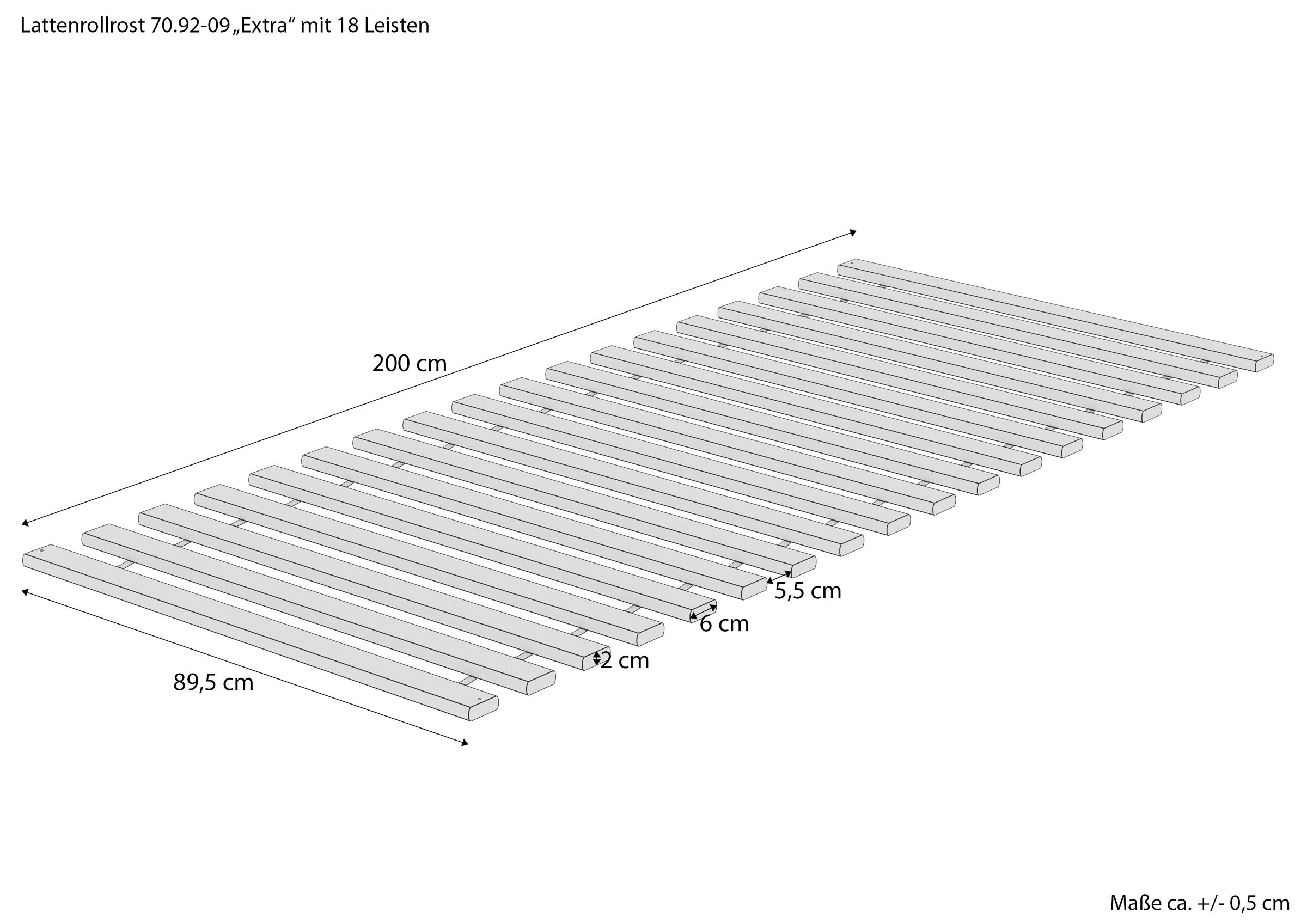 Lattenrollo, Sichtschutz, Rollladen, alu, Maße 200 cm, Massskitze des aufrollbarem Rostes 90x200 cm