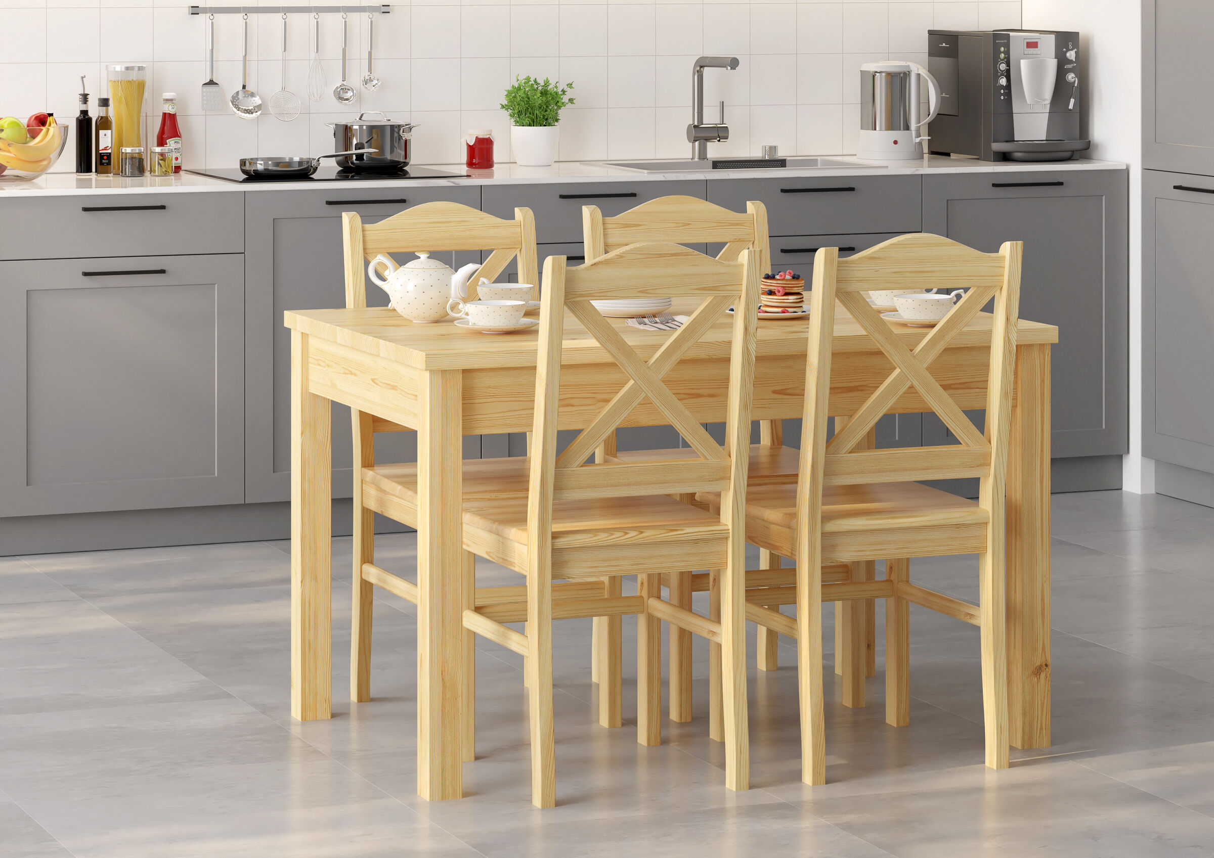 Esstisch, Holztisch, Naturholz, Küchenstuhl, Küche, Esszimmer Kiefer