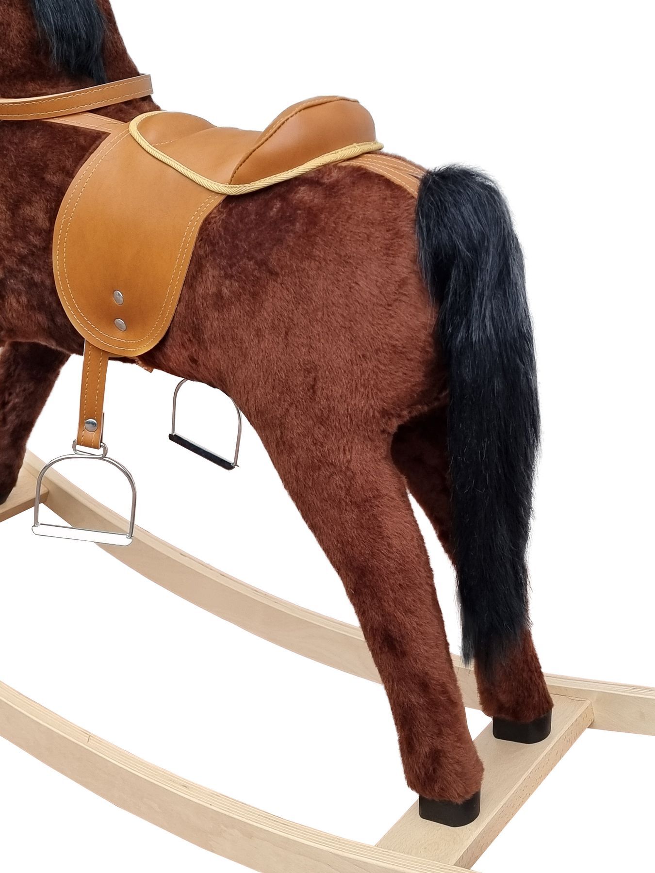 Pferd, Sattel, Hübsch, Sattelzeug, Holzrocker, Rückansicht Schaukelpony braun