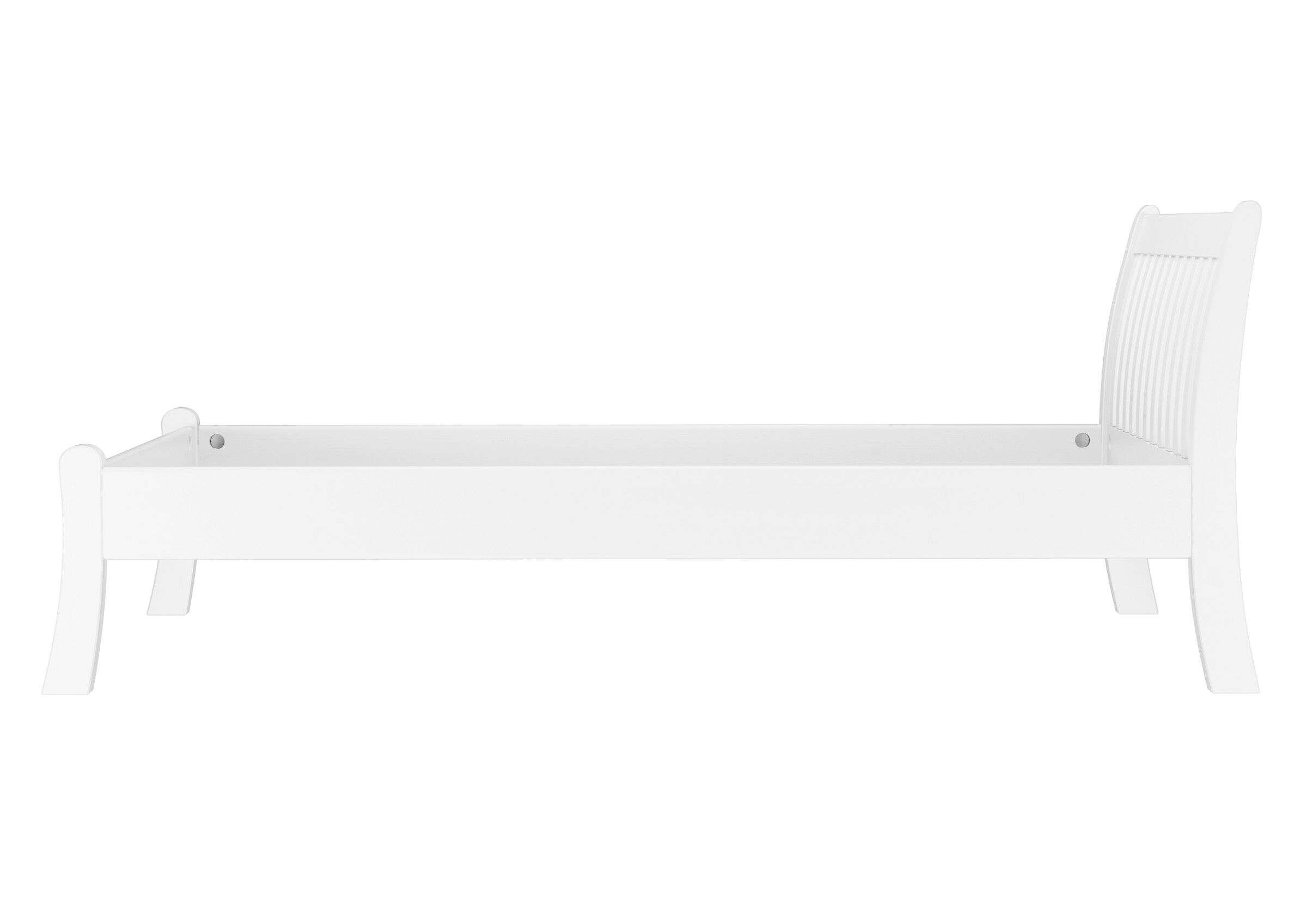 Komfort-Einzelbett 120x200 Quattro varianti di elegante letto una piazza e mezzo 120x200 in Pino in Bianco V-60.61W-12