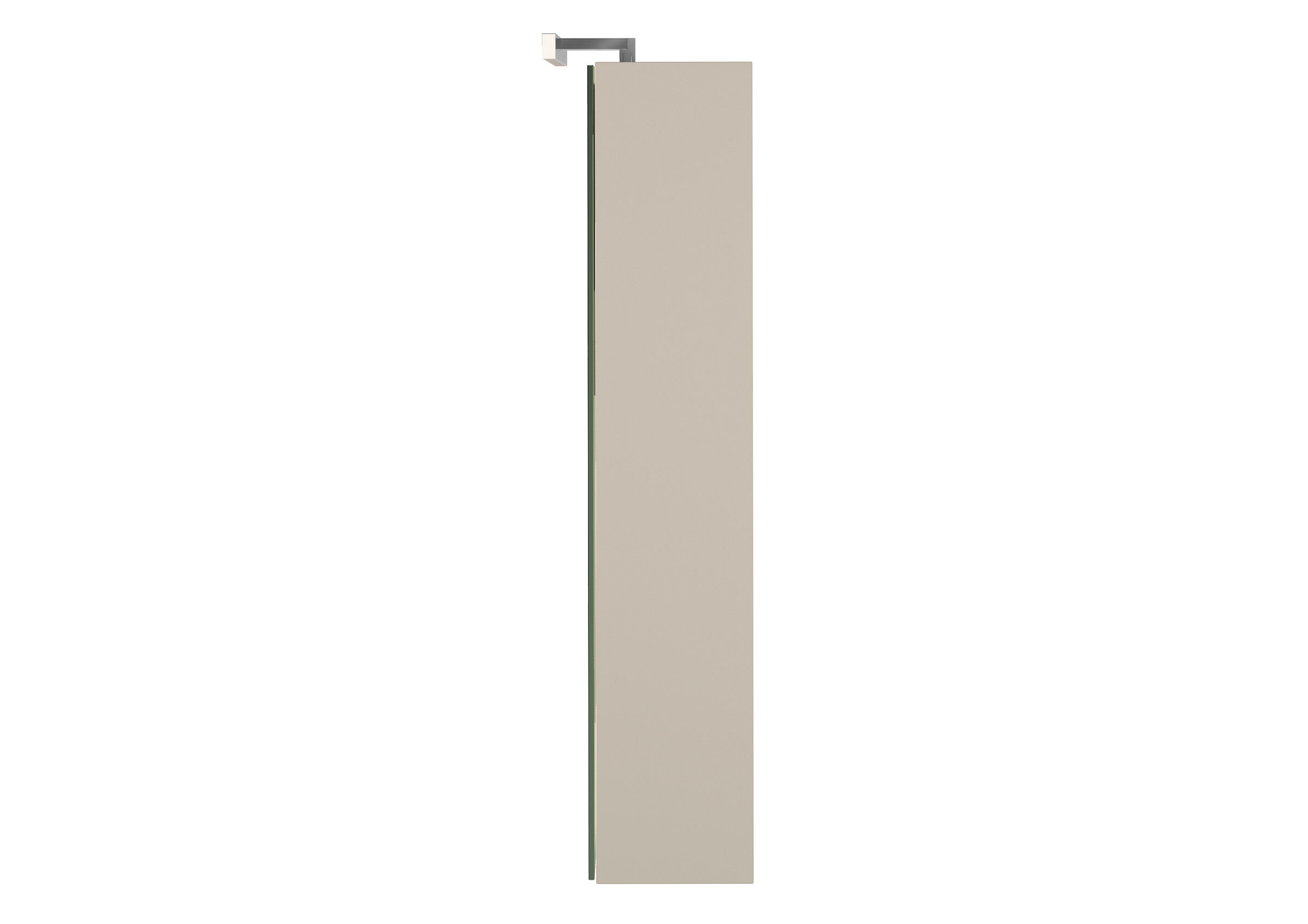 tall panel, beige, Seitenansicht, glatte Oberfläche, Montagehardware, Spiegel hängend Bad Farbe Kiesel