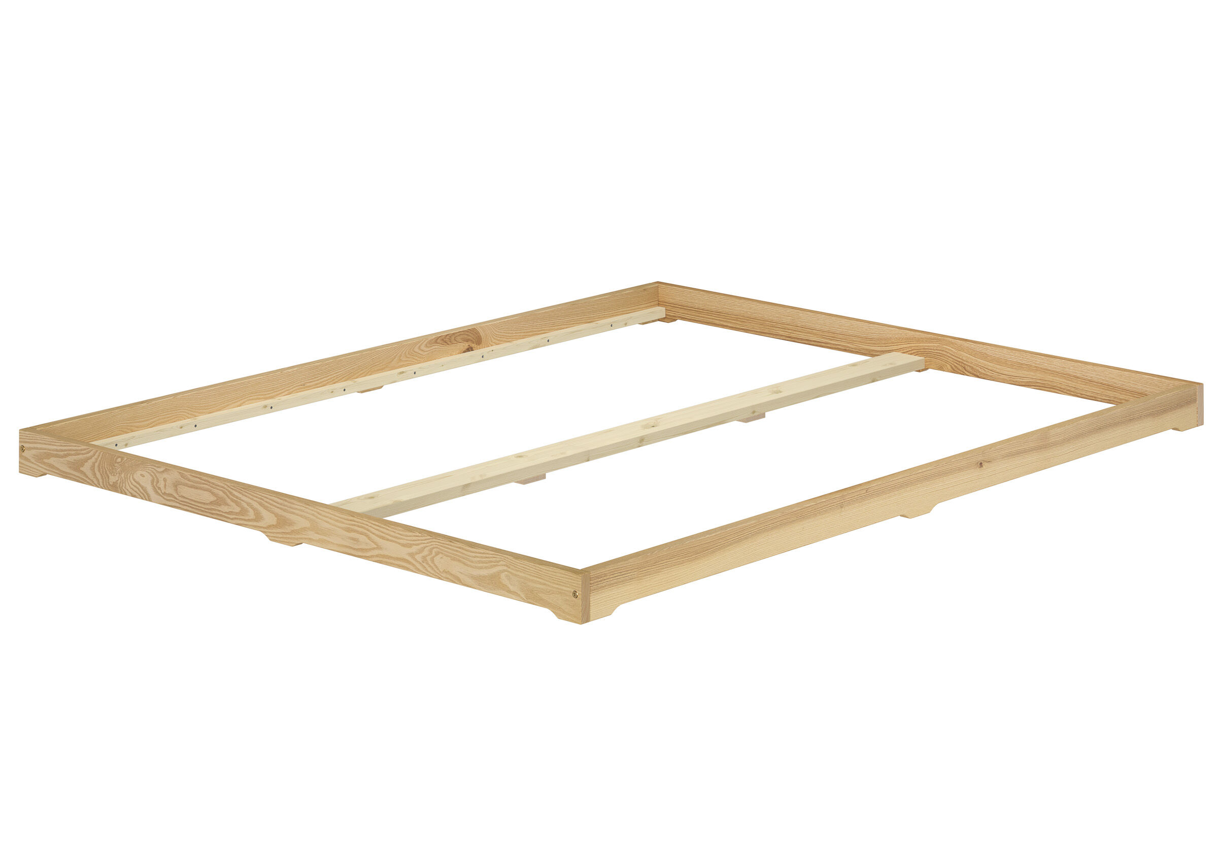 Holzbett, Bettrahmen, Rahmenkonstruktion, Birke, Hartholz, Einfaches Ehebett 180x200 aus Esche