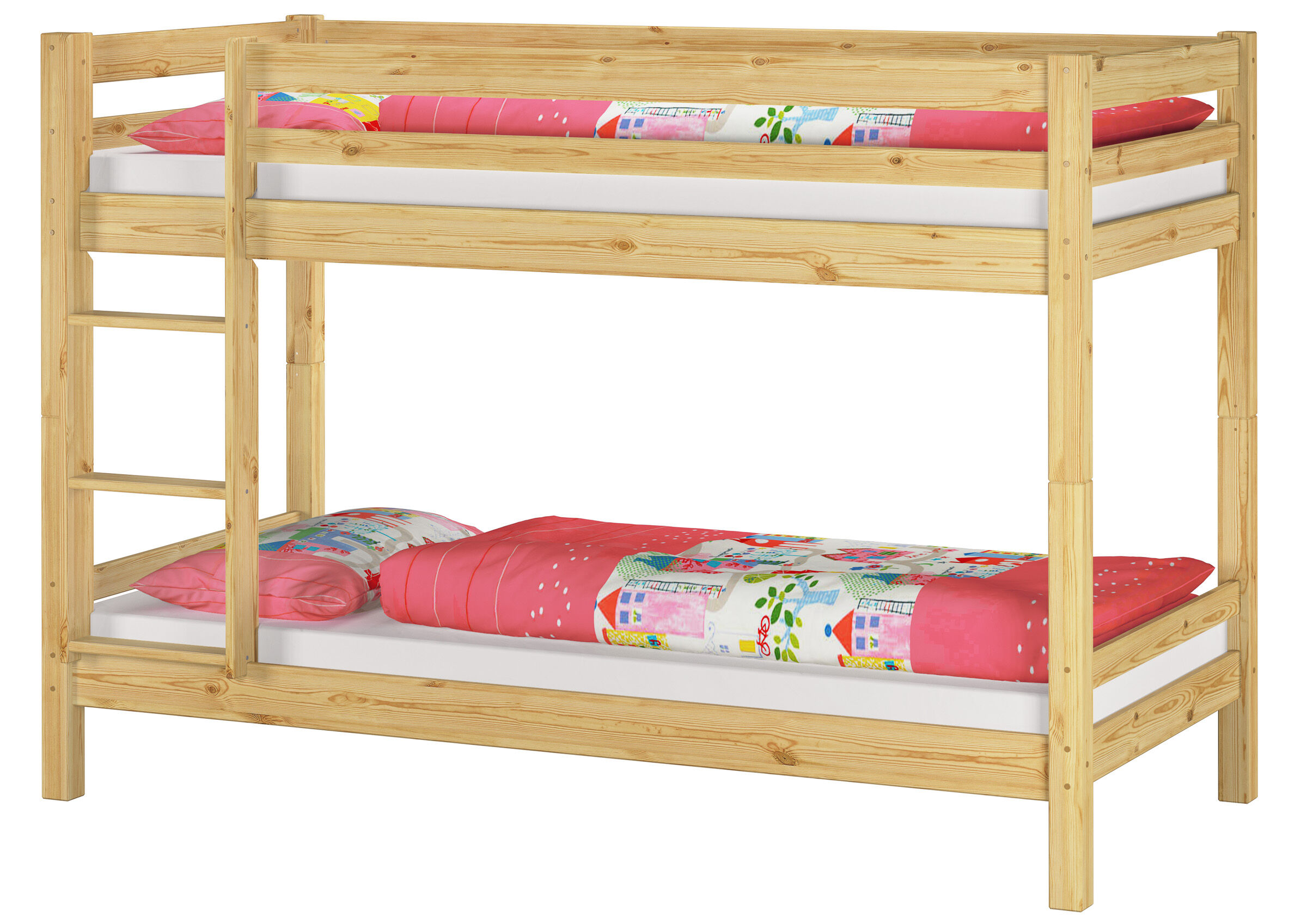 holzbett, hochbett, rahmenbettt, bettgestell, baldachinfrei, Kinderstockbett