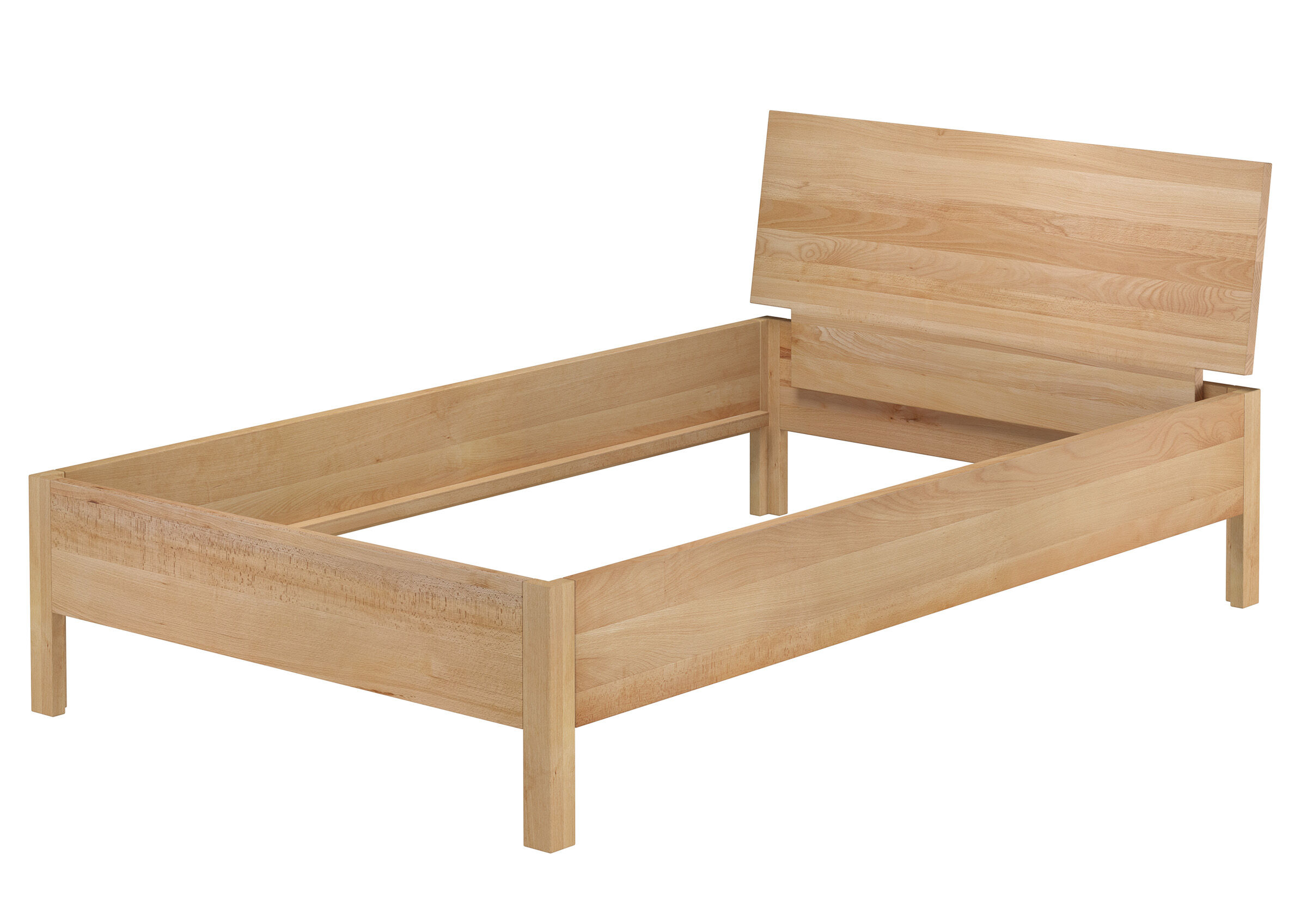 holzbett, bettrahmen, massivholz, hellholz, holzbettgestell, Buchenholz-Einzelbett 120x200