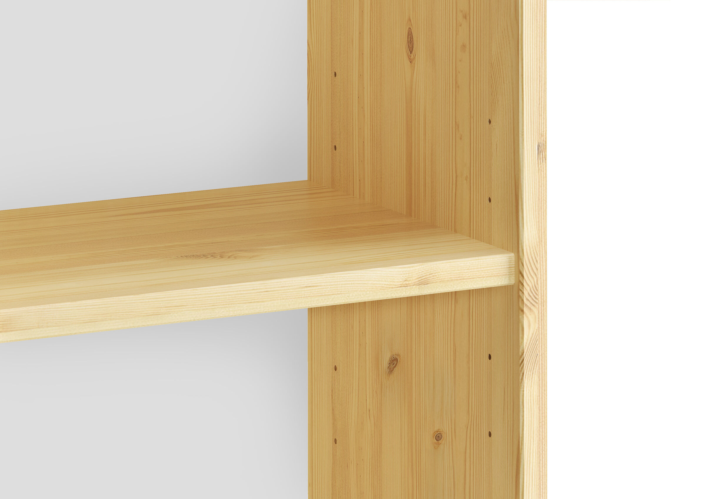 Holzregal, Holzregal-Ecklösung, Holzboard, Holzregal-Träger, Naturholz, Regal