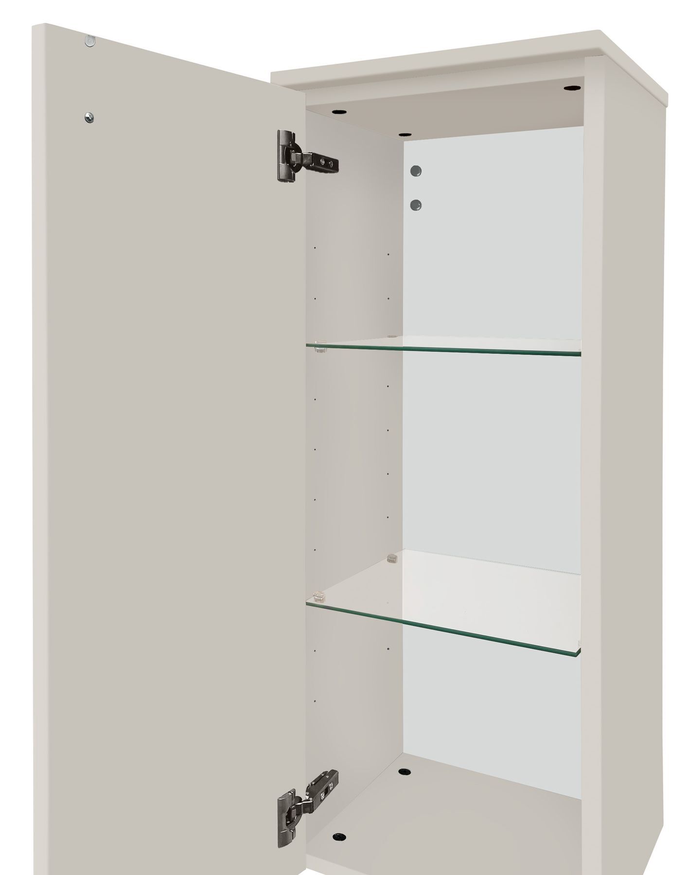 Schrank, Vitrine, Glasböden, offen, Küchenschrank, Hochschrank Bad hängend Kiesel